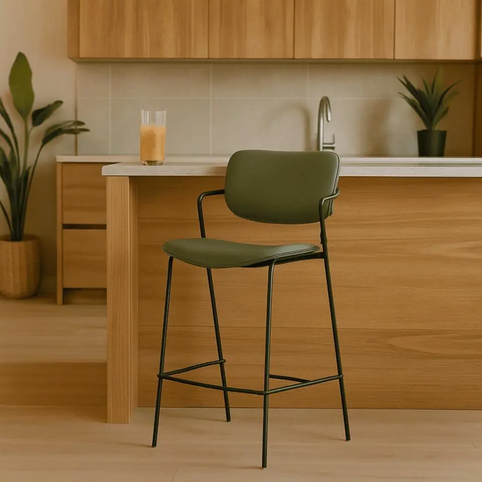 CALICOSY - Set van 2 krukken met zwarte MAIKA - 51x44x66 cm