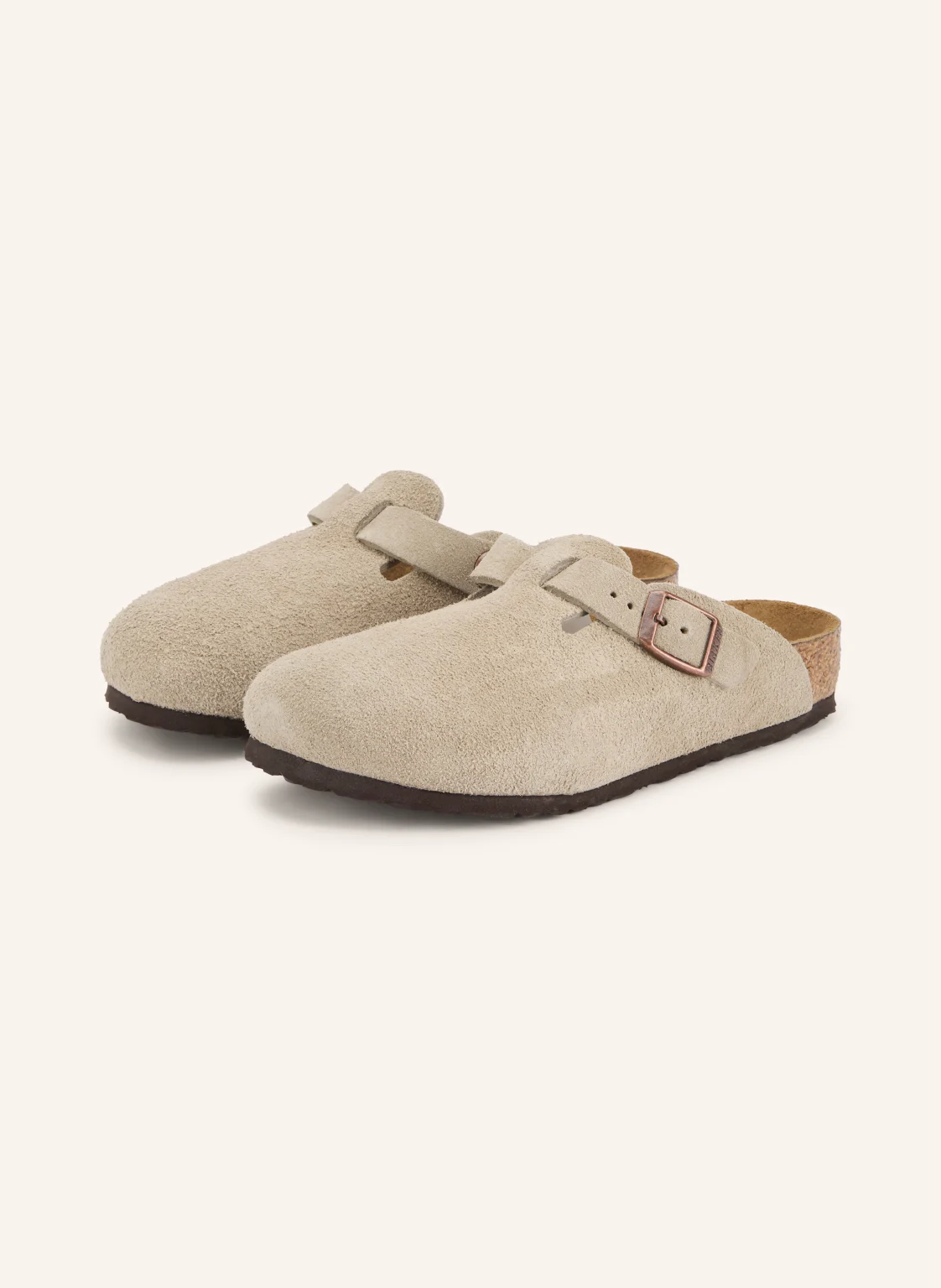 BIRKENSTOCK Pantoletten BOSTON KIDS LEVE TAUPE SUEDE LEATHER