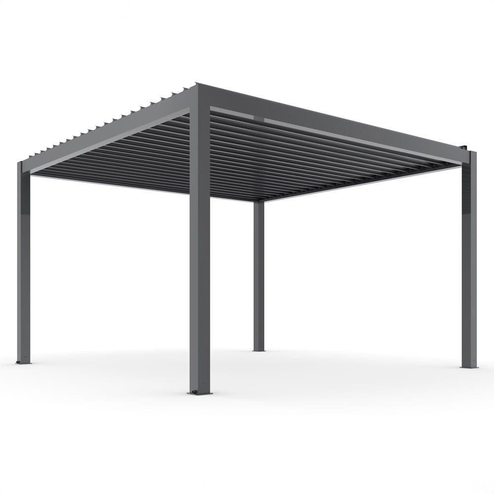 Pergola ogrodowa elektryczna Luxe 4x4x2.5m z oświetleniem LED antracytowa
