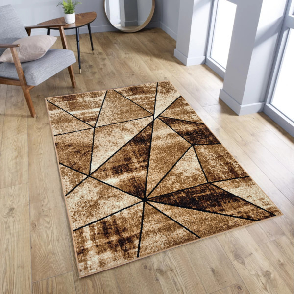 Dywan nowoczesny beżowy do salonu pokoju 012 - 50x90 cm - modny solidny