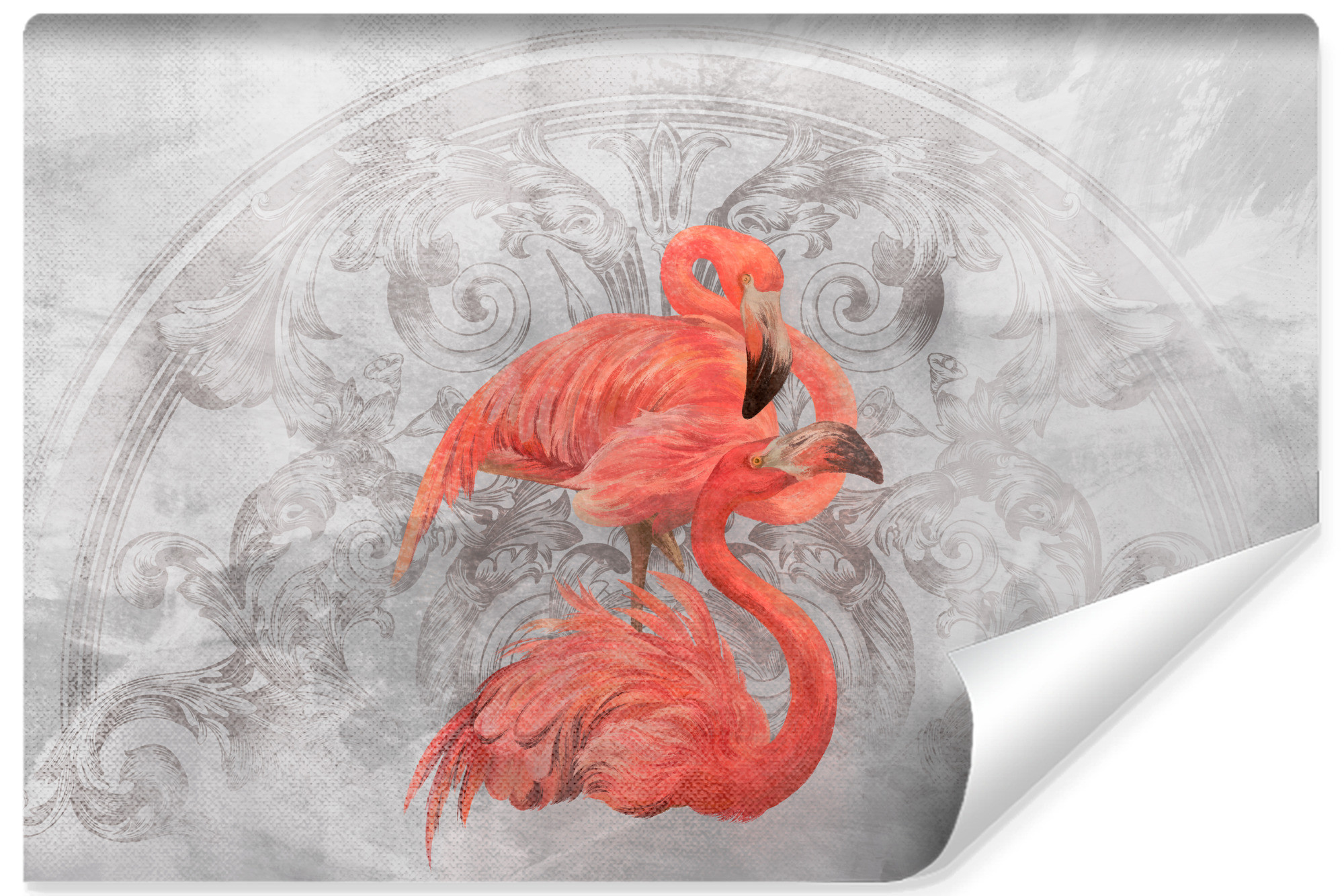 Fototapeta Do Sypialni Flamingi Na Betonie Mural 90x60cm