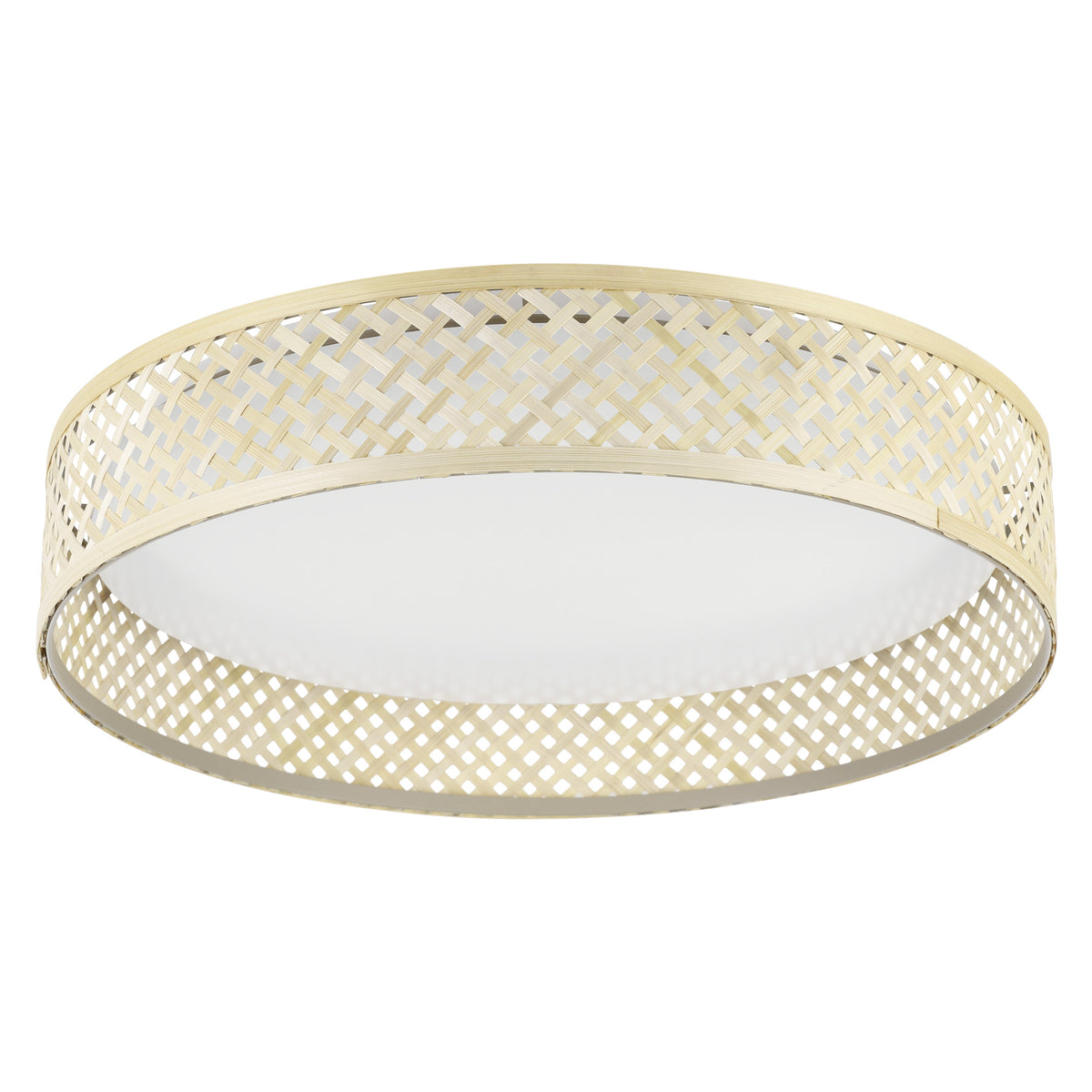 EGLO plafondlamp Luppineria - led - ø 38 cm - wit/bruin