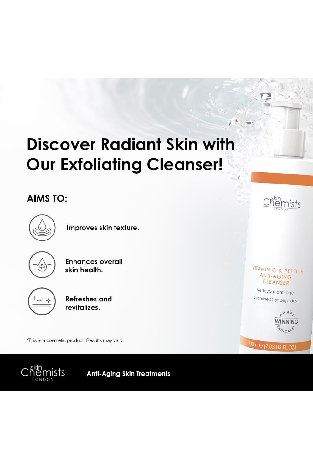 skinChemists professional Vitamin C Cleanser & Wrinkle killer Facial Oil Anti-Ageing Kit