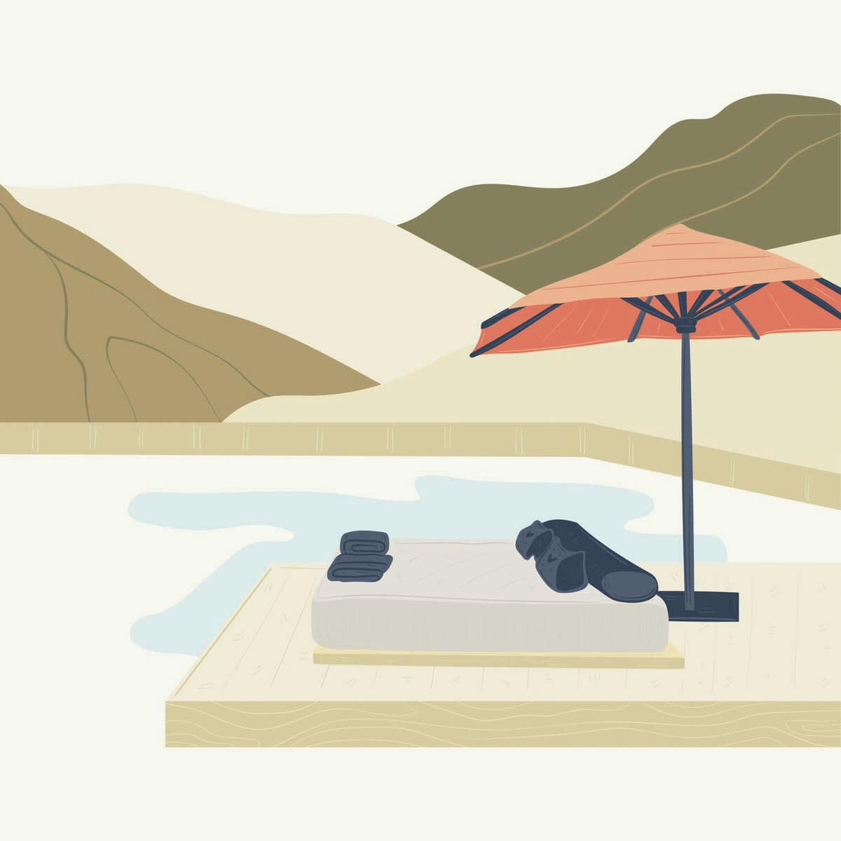 ILLUSTRATION - Tableau sur toile piscine d'été 30x30 cm