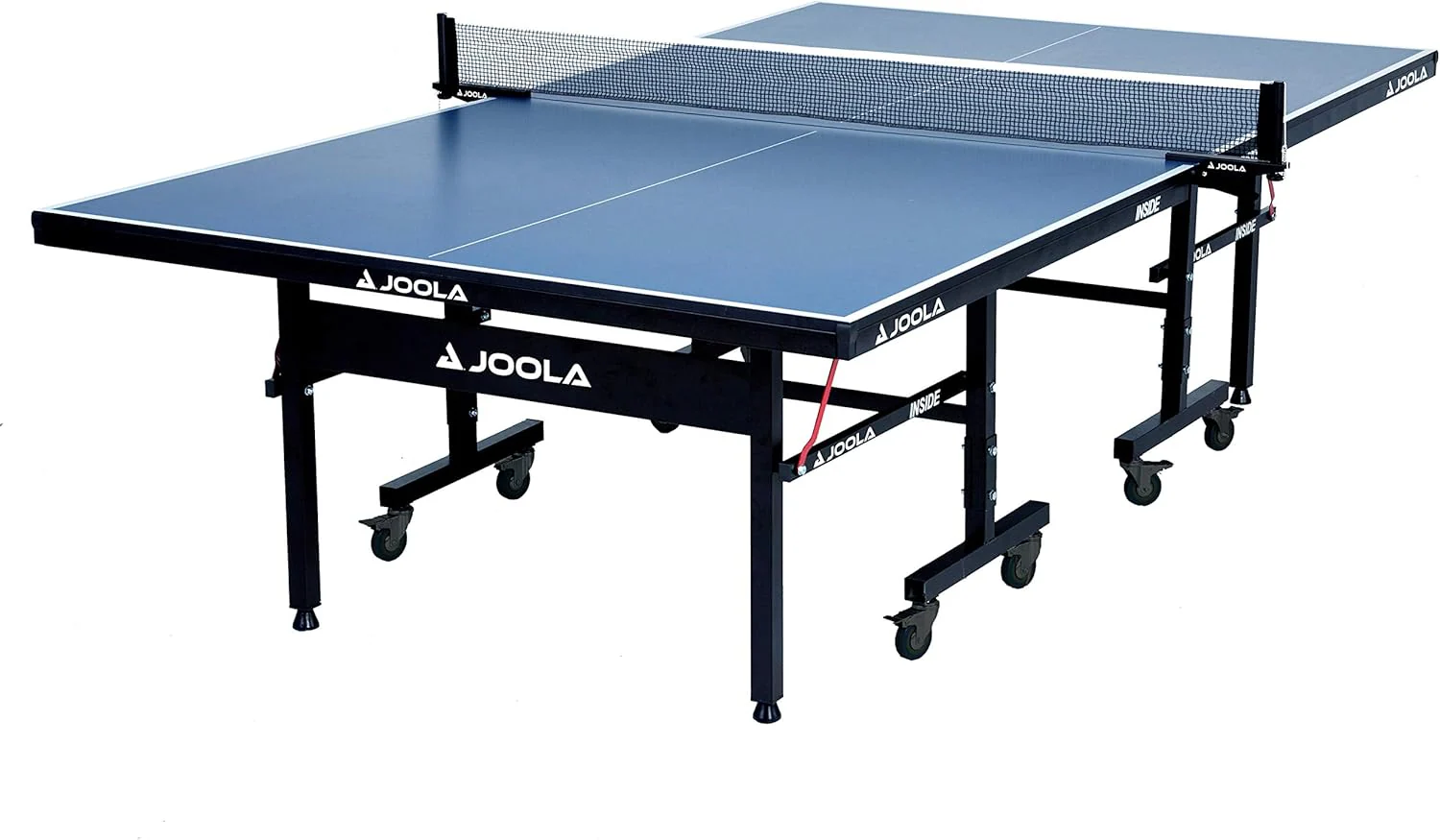 JOOLA Inside Professional MDF Indoor Ping Pong Table with Quick Clamp Table Tennis Net and Post Set - 10 Minute Easy Assembly - Tournament Quality - Foldable with Single Player Playback Mode(18mm)