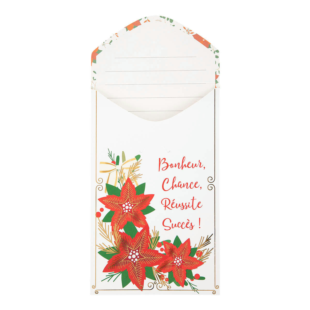 - Carte De Vœux Surprise Poinsetia