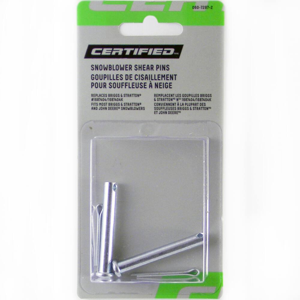 Certified Snowblower RePlacement Shear Pins, 2 shear bolt, 2 lock nuts