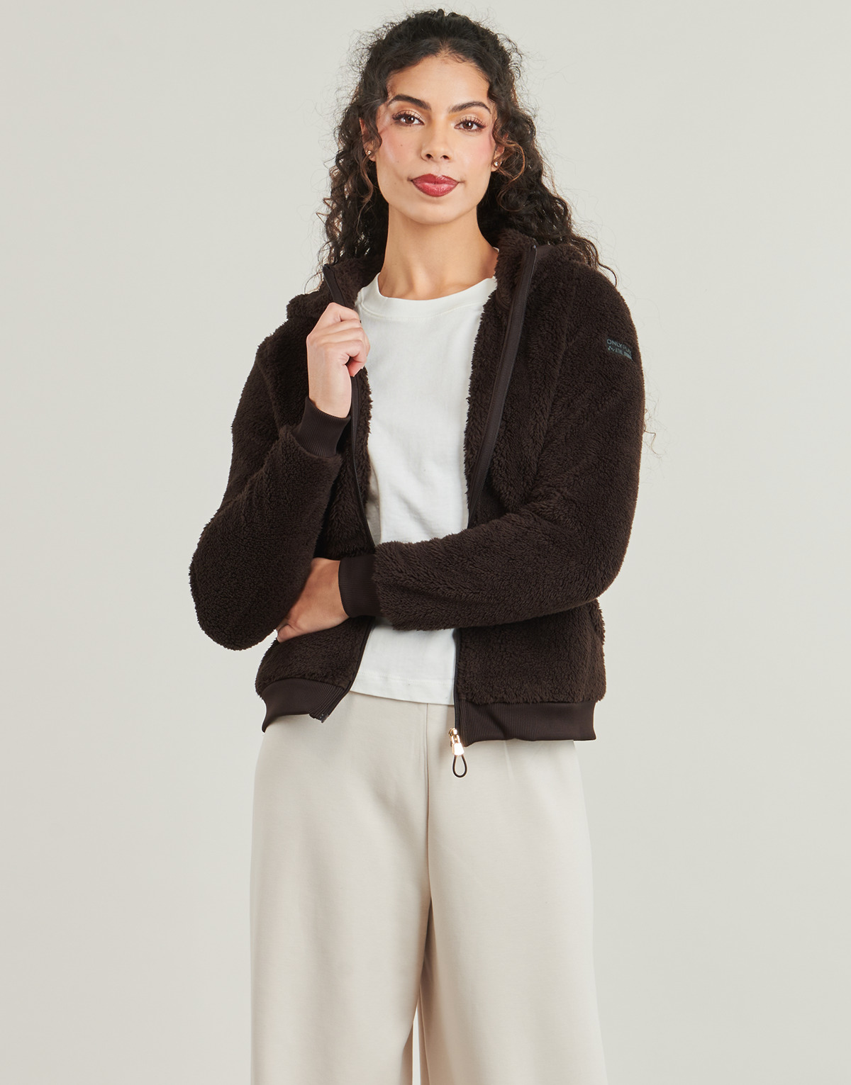 Only Play - ONPFLUFFY HOOD FZ - Brown