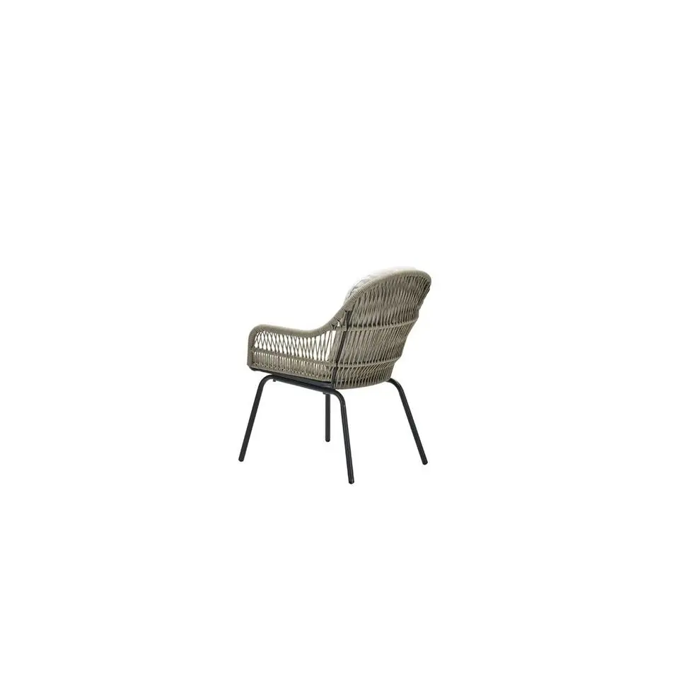 Triton dining fauteuil - carbon black - rope donker zand - desert sand