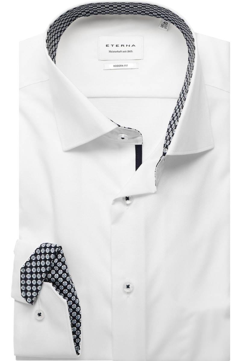 ETERNA Modern Fit Dynamic Cotton Hemd weiss, Einfarbig (super langer Arm)