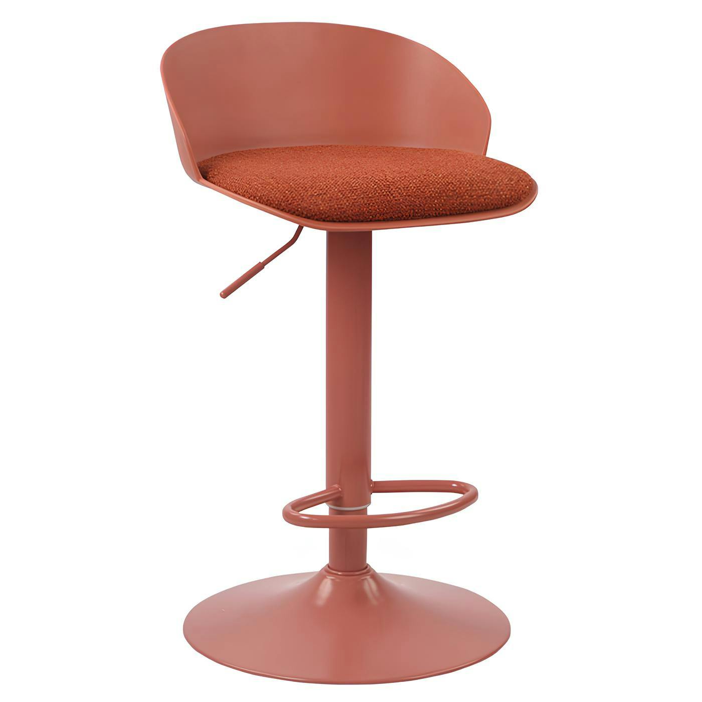 Tabouret de bar réglable métal et tissu terracotta (lot de 2) LEEDS