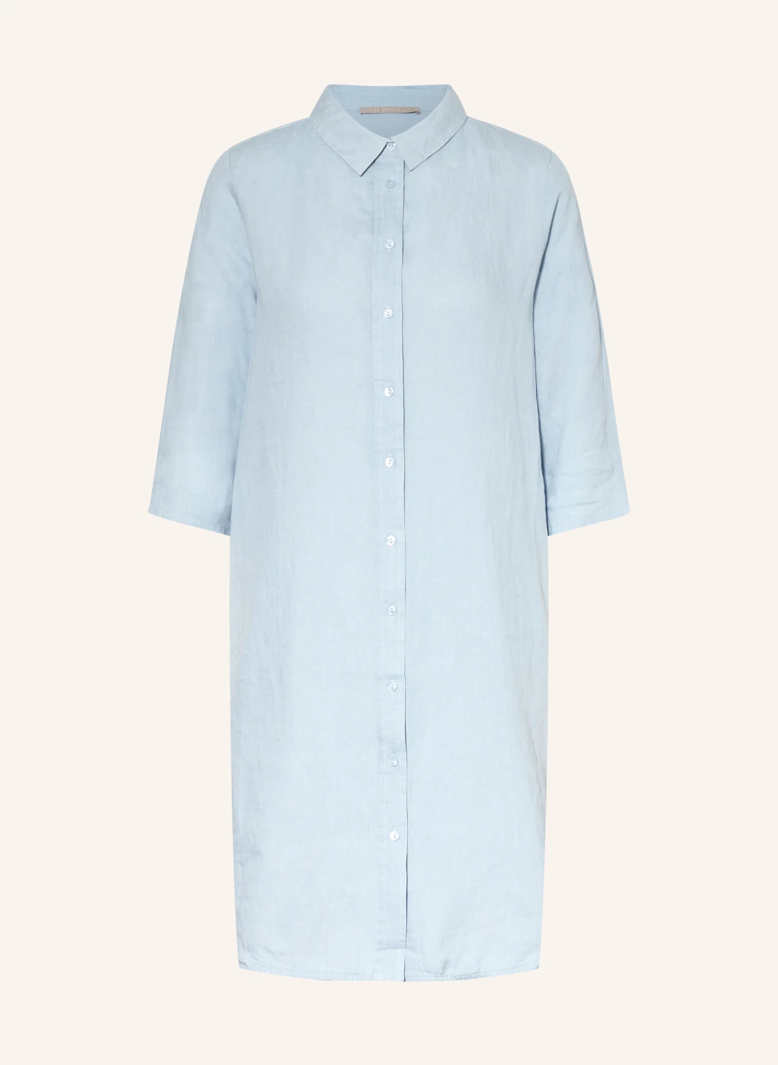 (THE MERCER) N.Y. Hemdblusenkleid aus Leinen mit 3/4-Arm