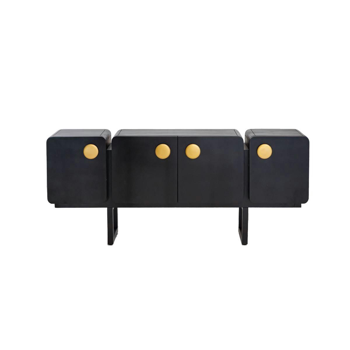 - Buffet en bois noir 178 cm