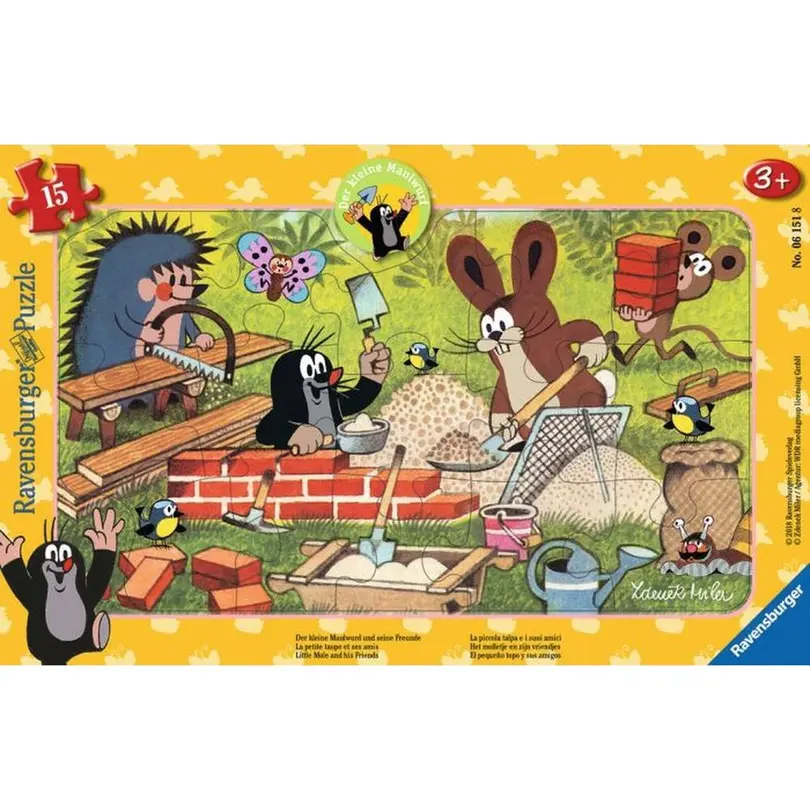 Puzzle 15-teilig Der kleine Maulwurf und seine Freunde