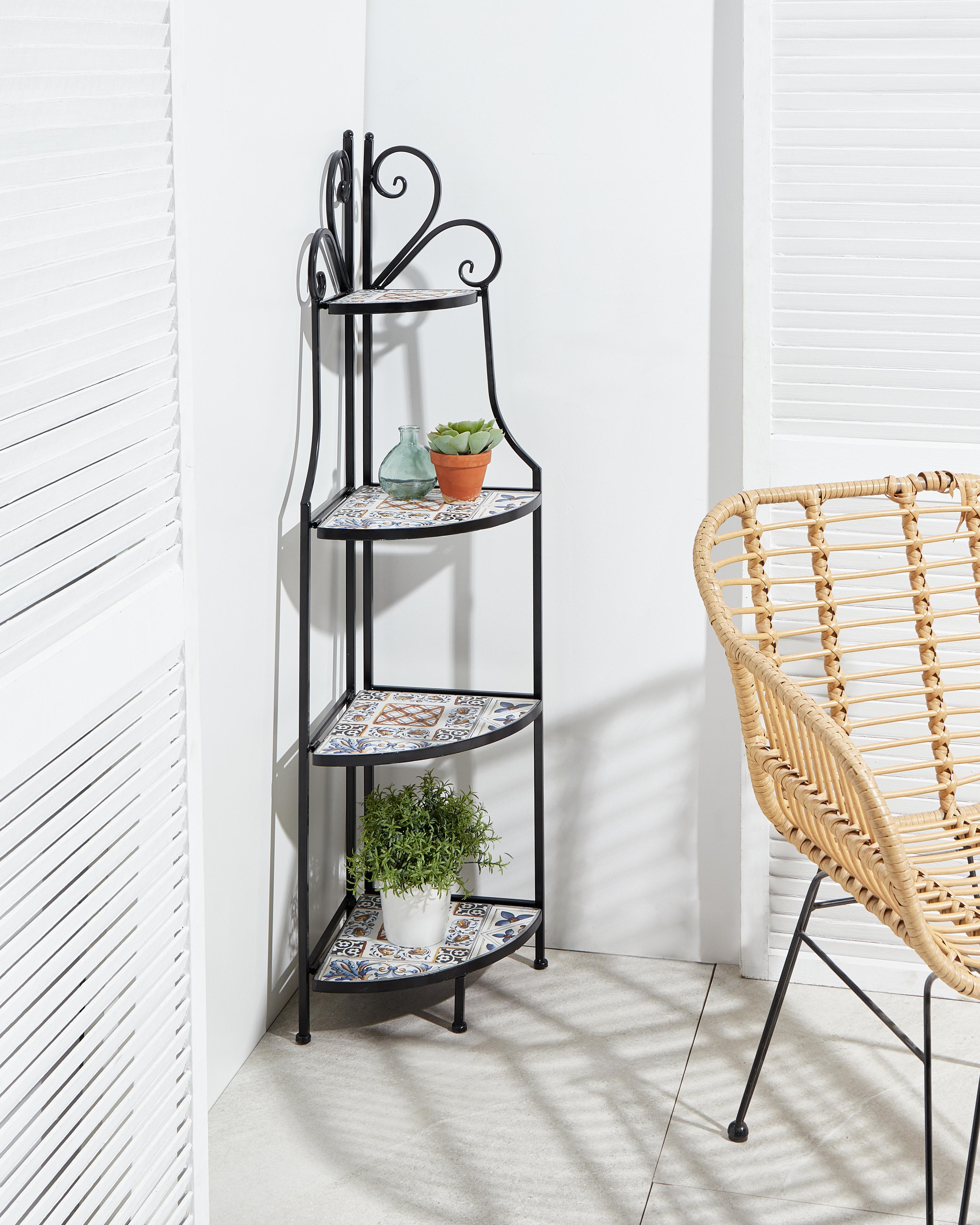 Shelving Unit FAVARA Metal 128 cm 43 cm Black