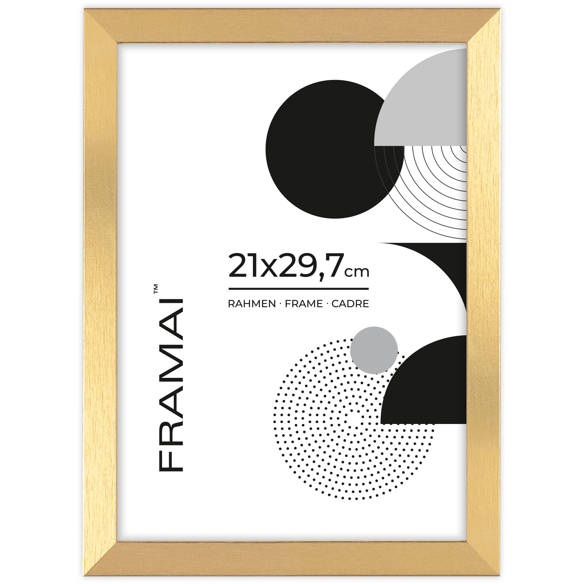 Złota ramka na zdjęcia 21x29,7 cm A4 rama prostokątna FRAMAI®