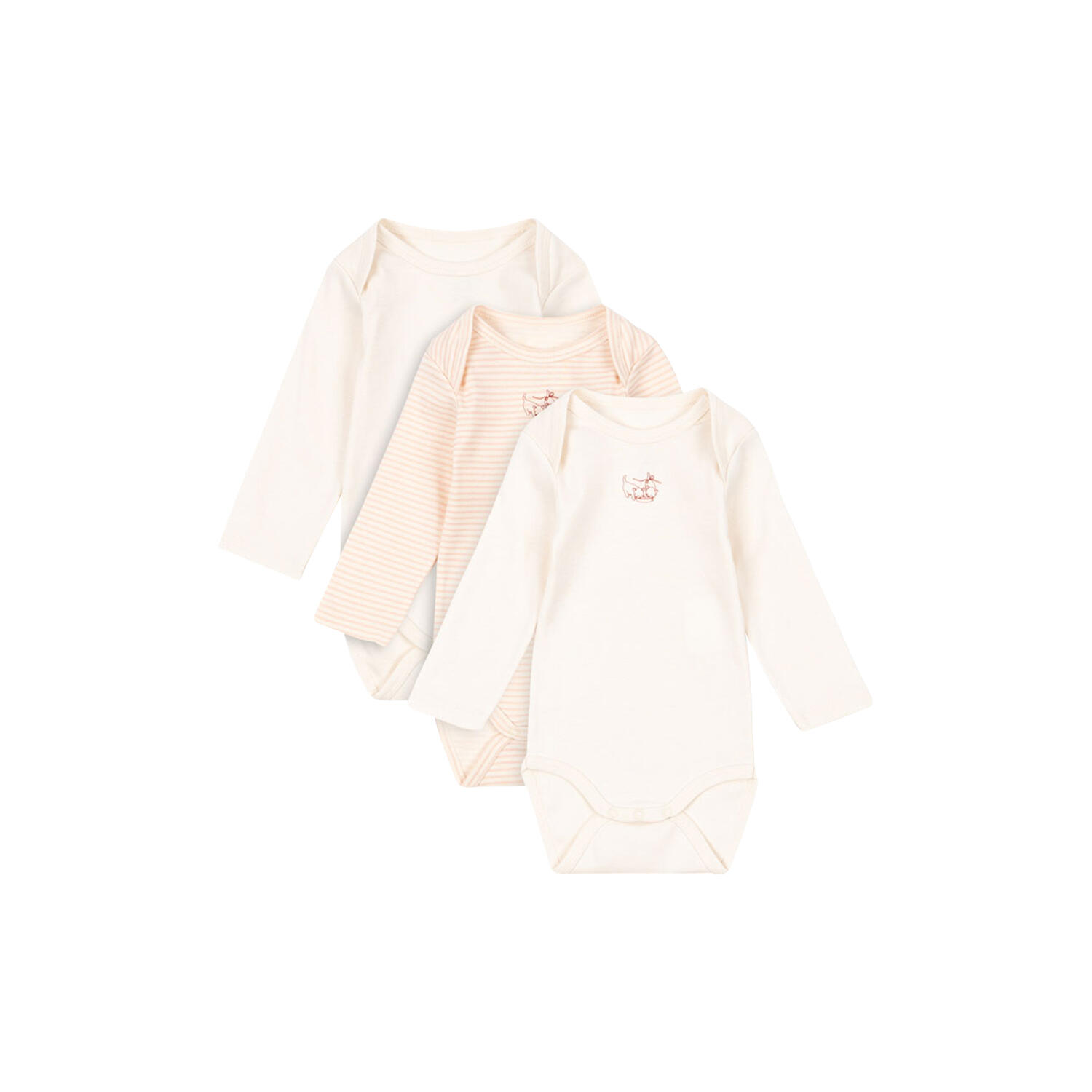 Fio Stripe 3-pack LS Body, blush mix