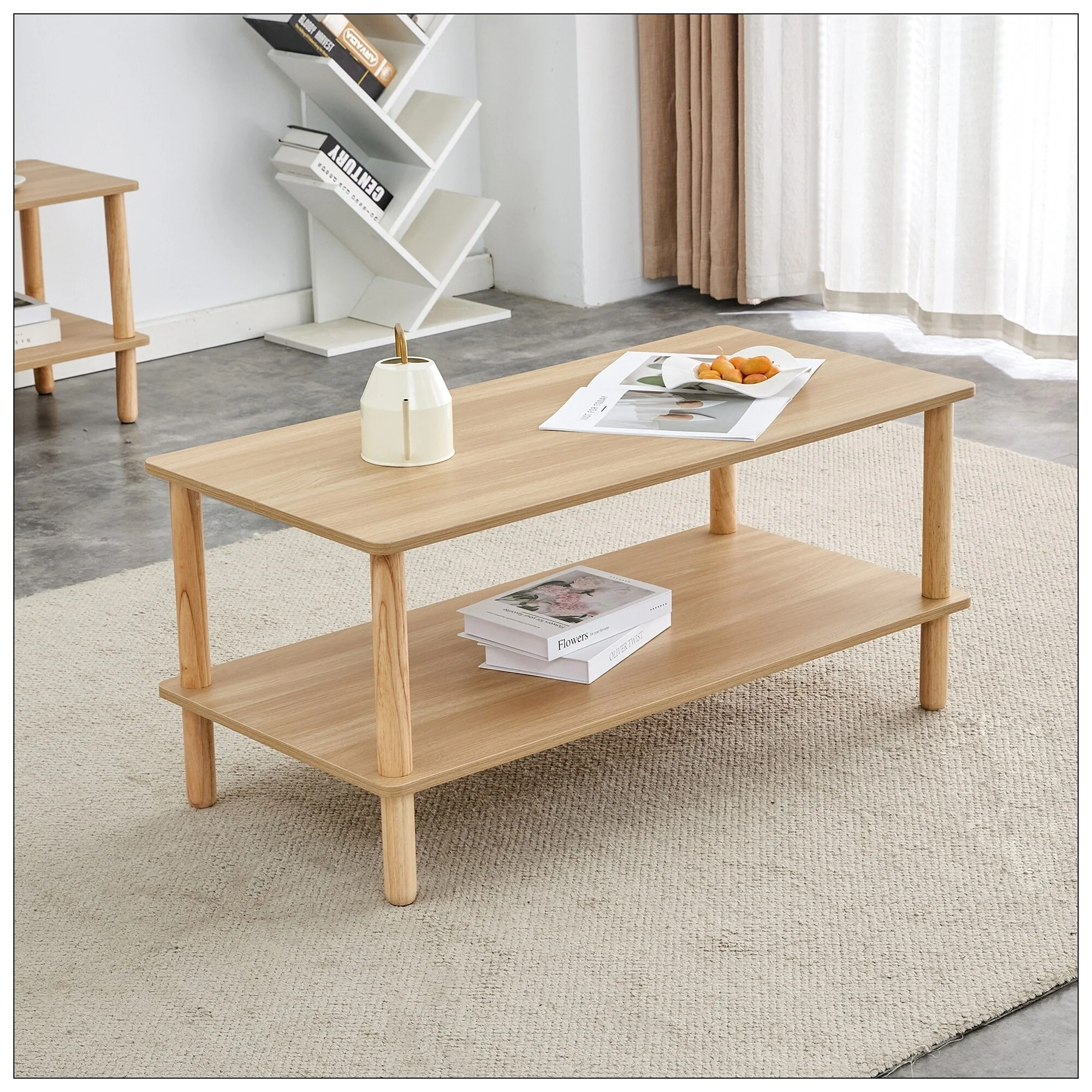 Modern 2-Tier Coffee Table for Living Room