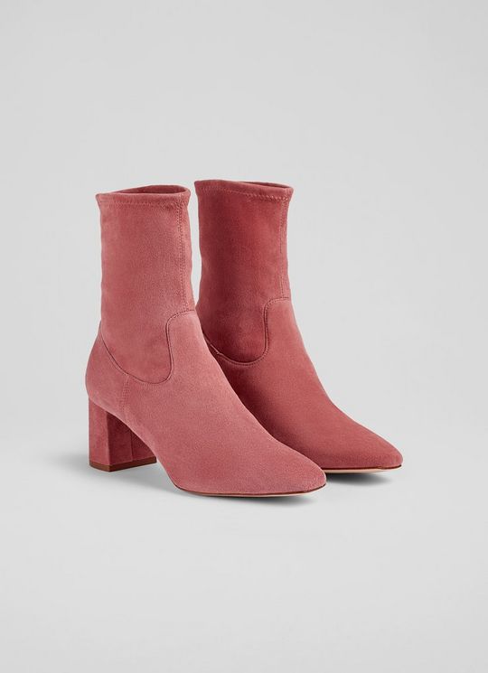 Harp Rose Block Heel Stretch Ankle Boot