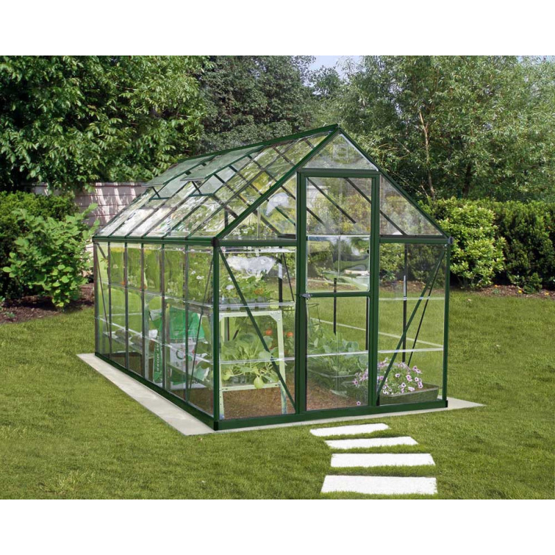 Serre en polycarbonate Harmony verte 6,6 m² CANOPIA