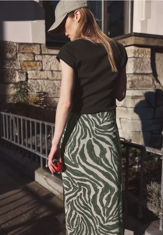 Midi-Rock mit Zebra-Muster