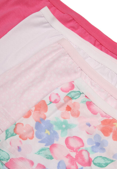 Womens 4pk Pink Floral & Spot Shorts Briefs
