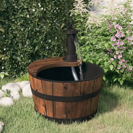 NNEVL Water Fountain with Pump 28x28x34.5 cm Solid Wood Fir