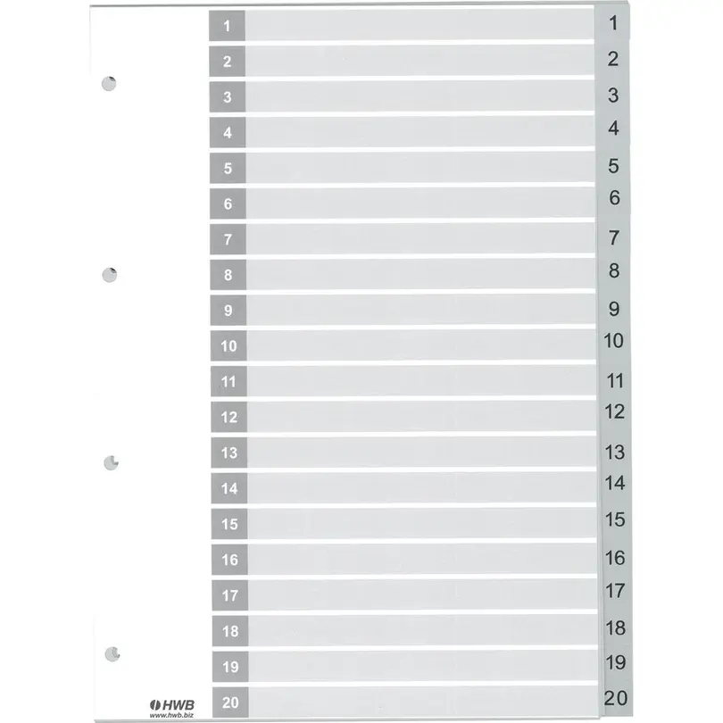 Etiketten HWB Register
