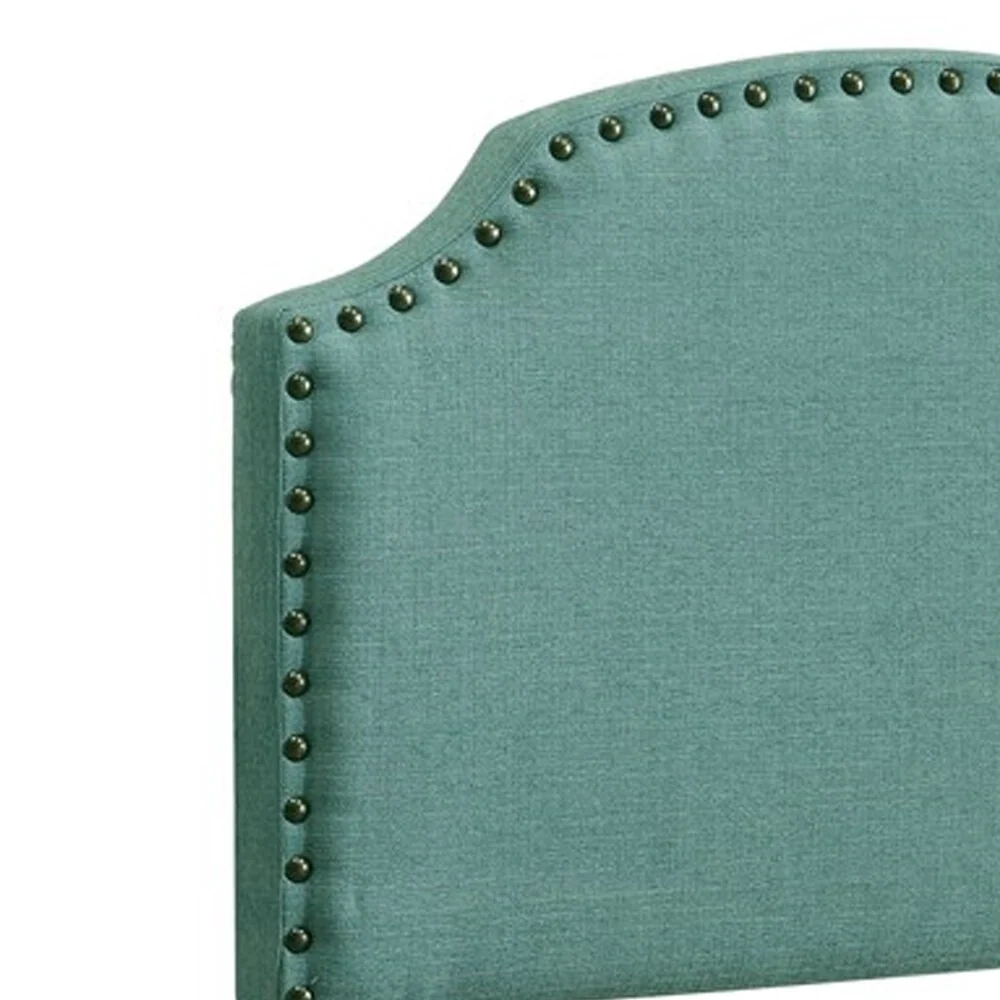 Hasselt Transitional Full Queen Headboard, Blue Finish