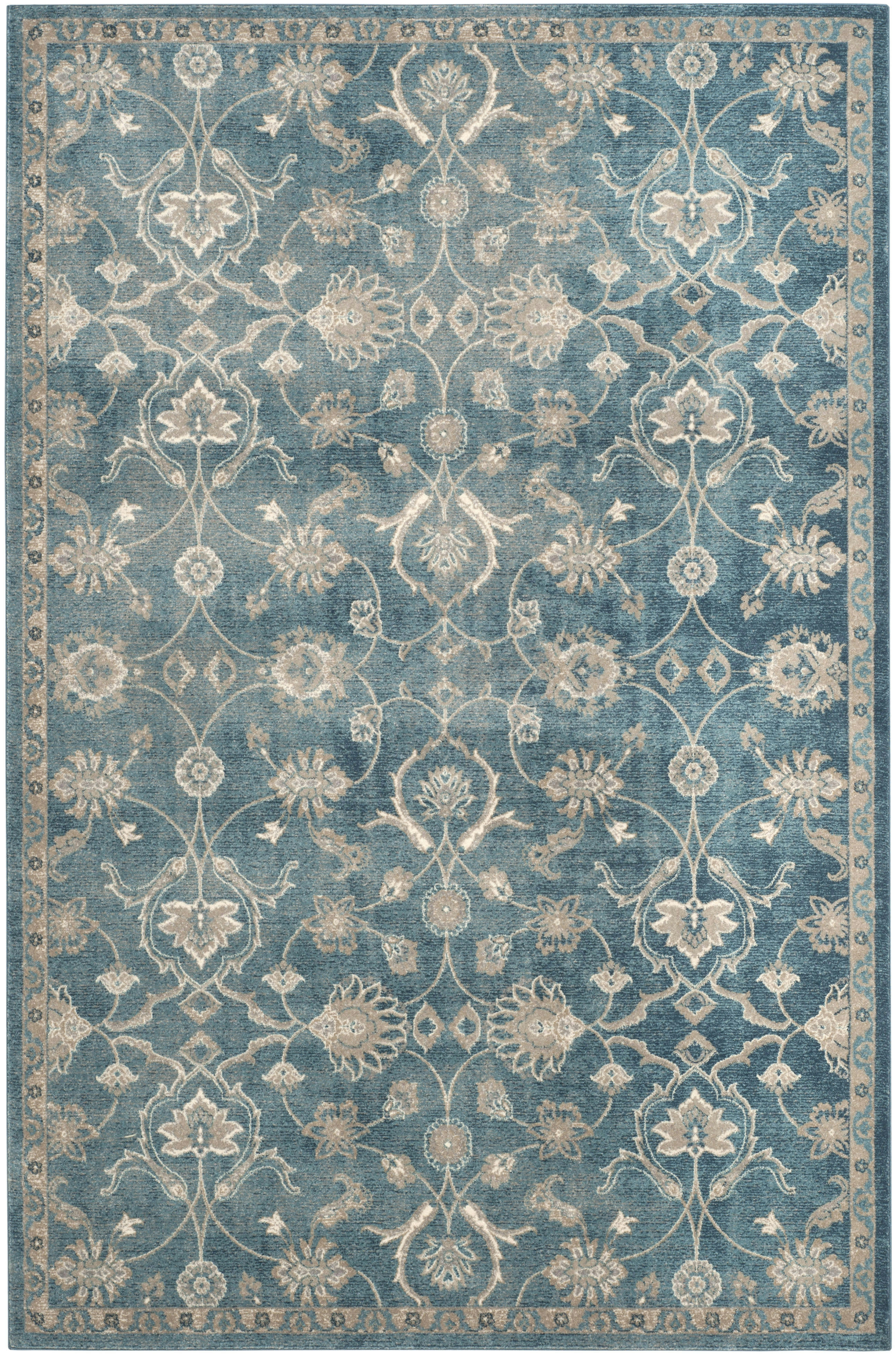 SOFIA - Tapis de salon interieur en bleu & beige, 122 x 170 cm