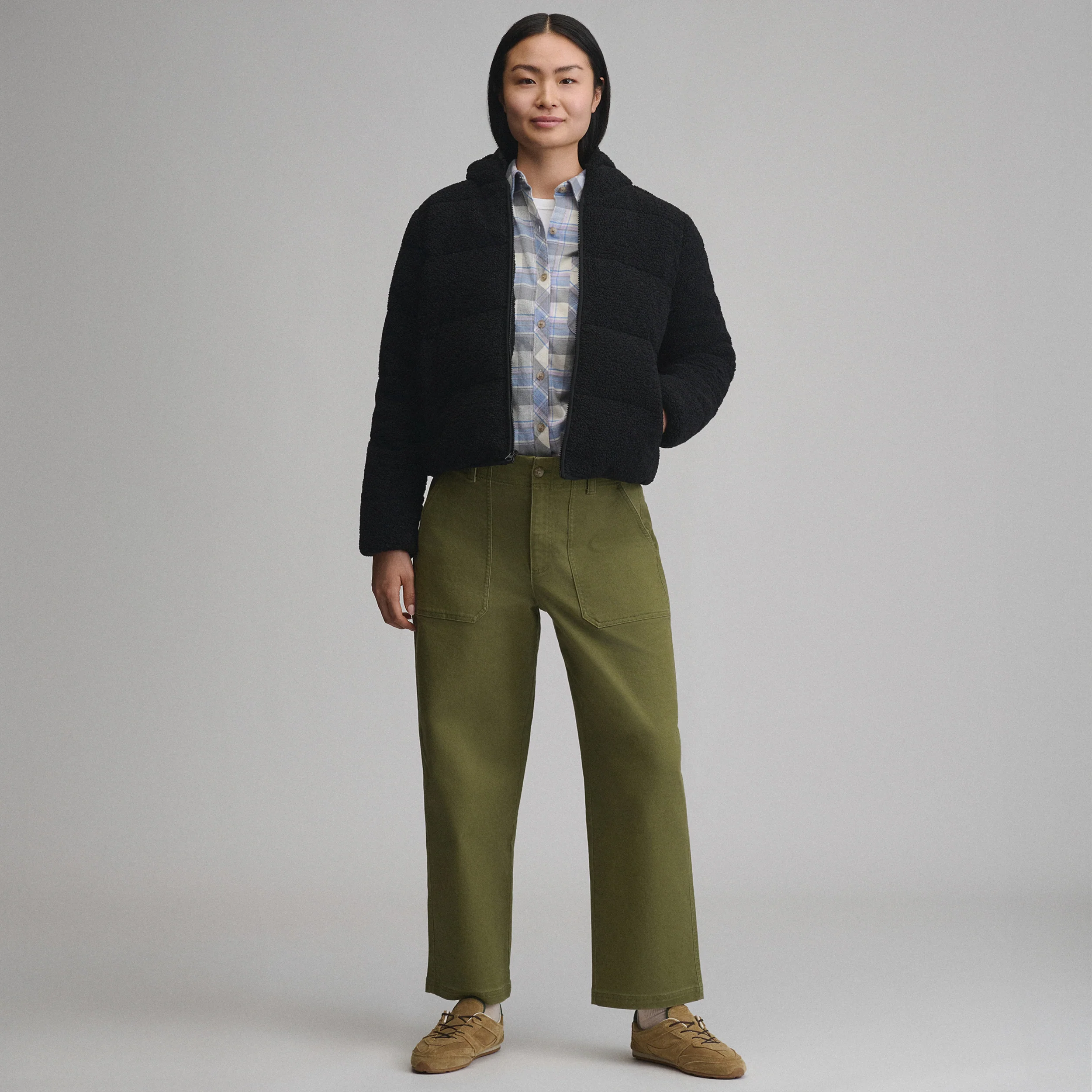 Women's Plush Puff Jacket - Faux Shearling