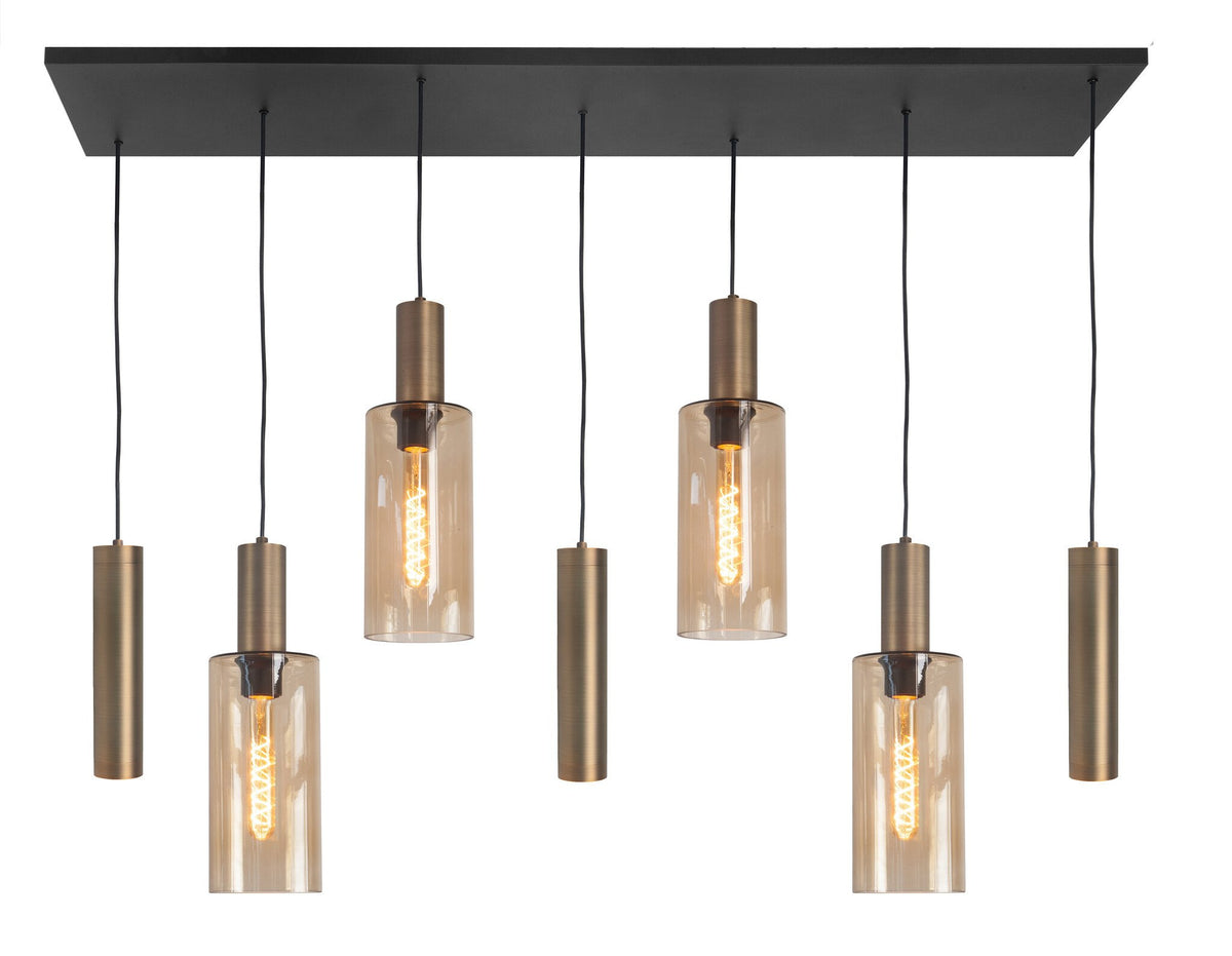 Highlight hanglamp Perugia - 7 lichts - 130 x 165  cm - zwart brons