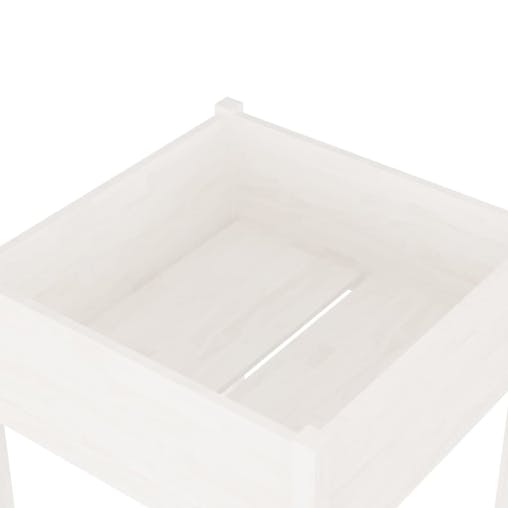NNEVL Garden Planter White 70x70x70 cm Solid Pinewood