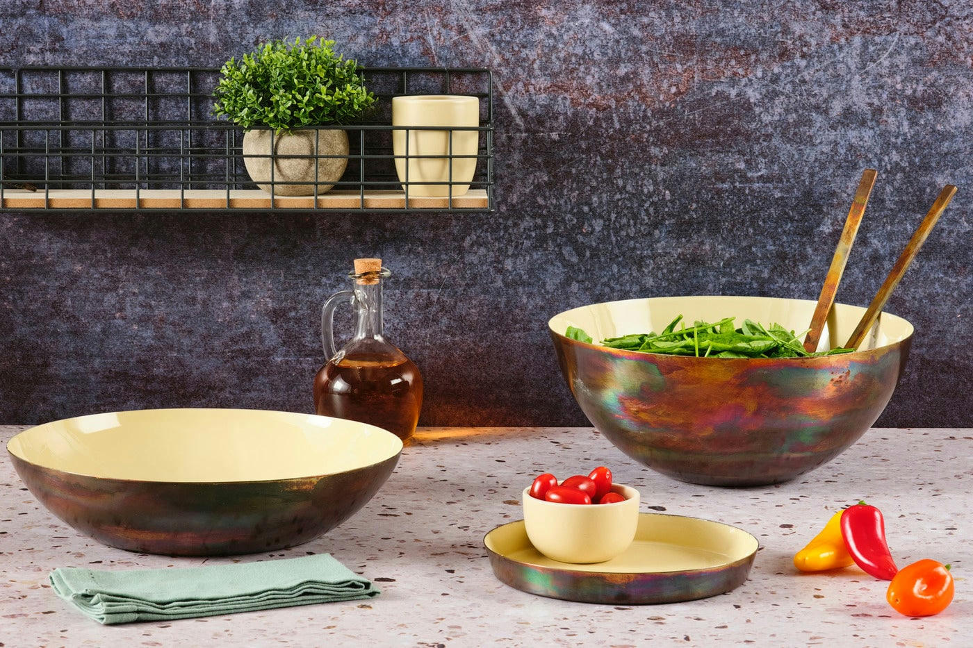 ORIGIN - Plateau en métal beige D20