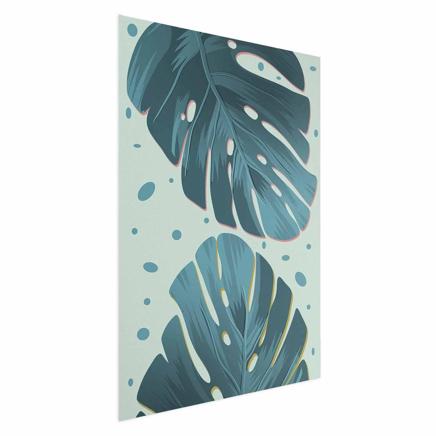 Plakat Zroszone liście 21x30 cm