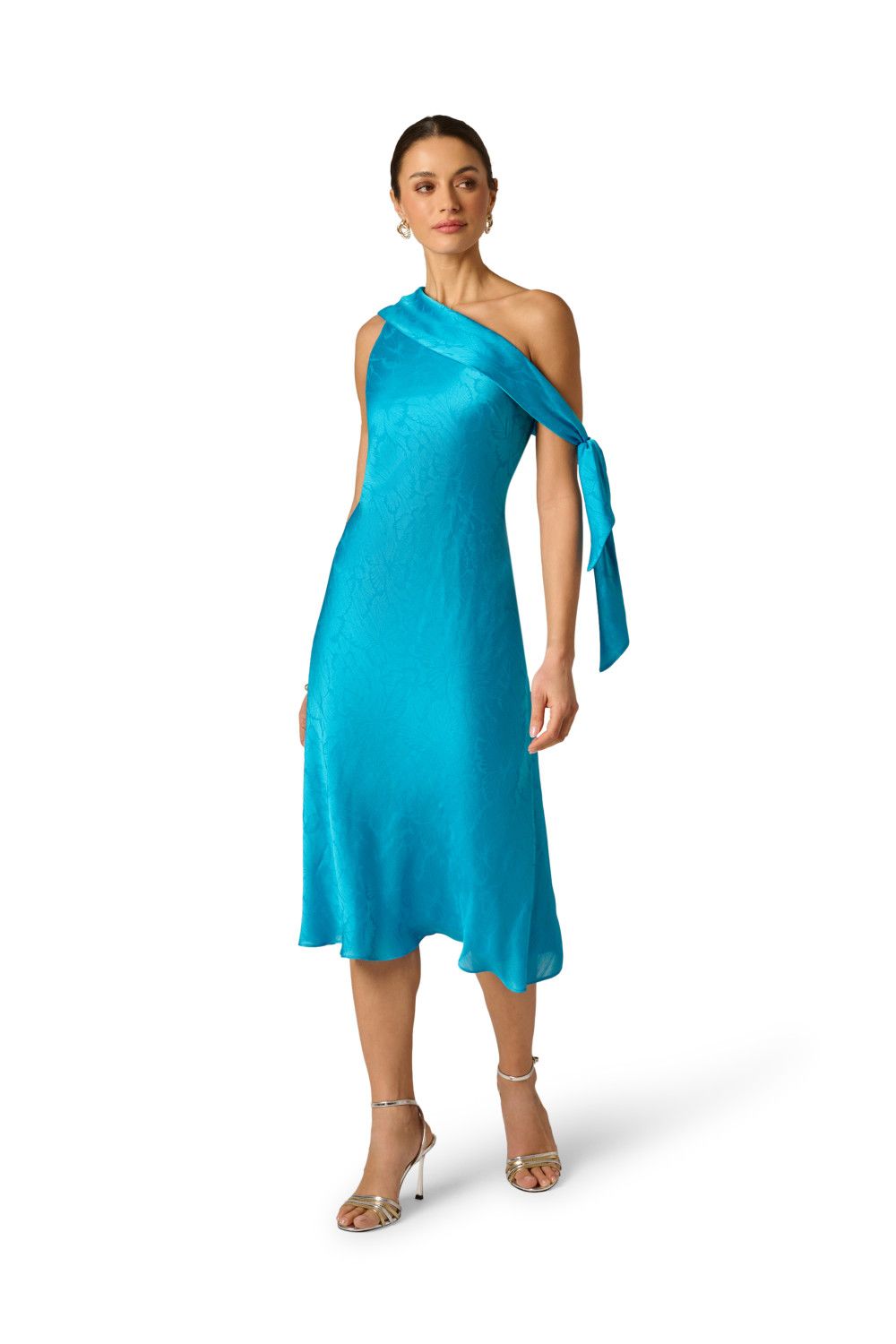 Adrianna Papell Woven Jacquard Midi Dress