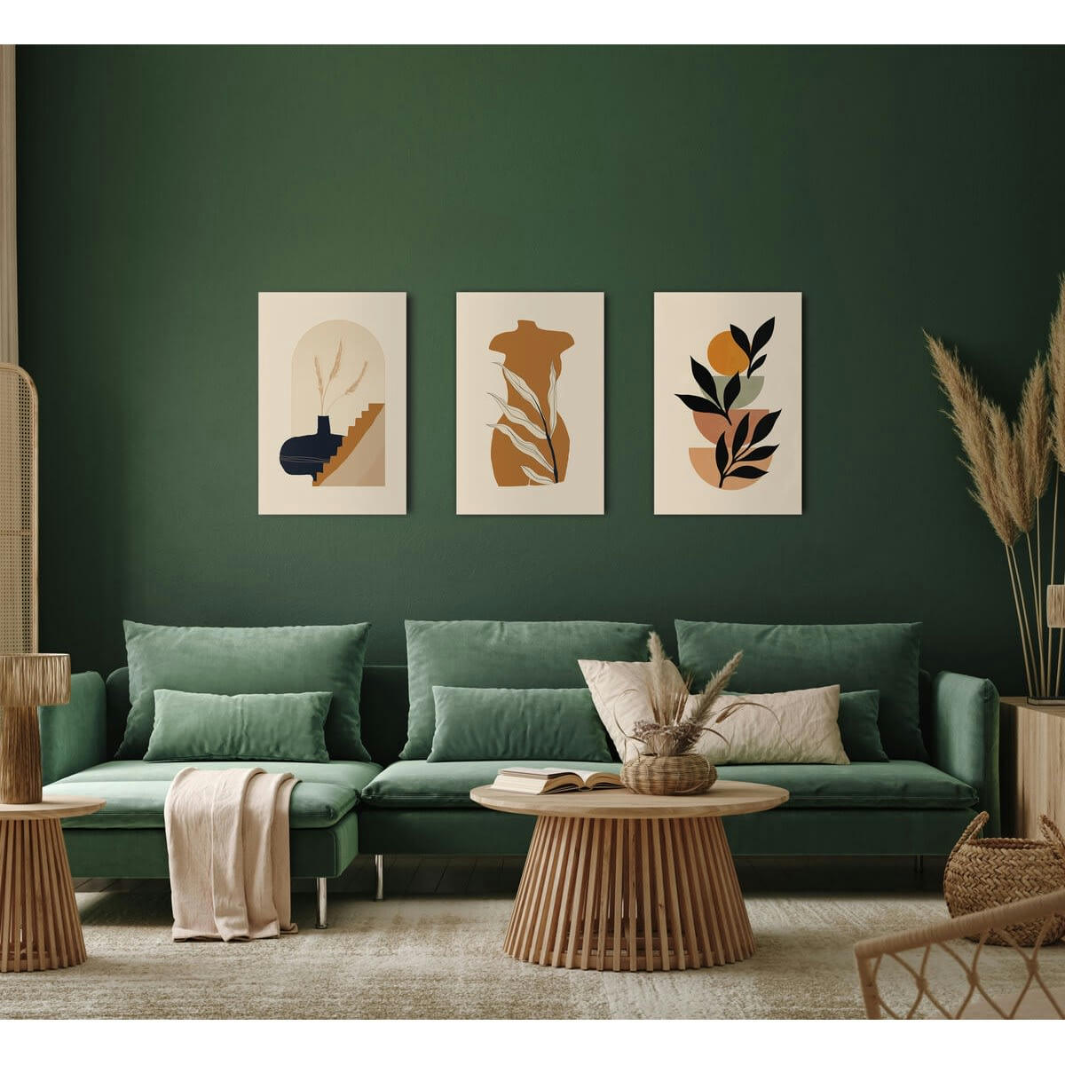 ILLUSTRATION - Tableau sur toile feuillage noir 65x97 cm