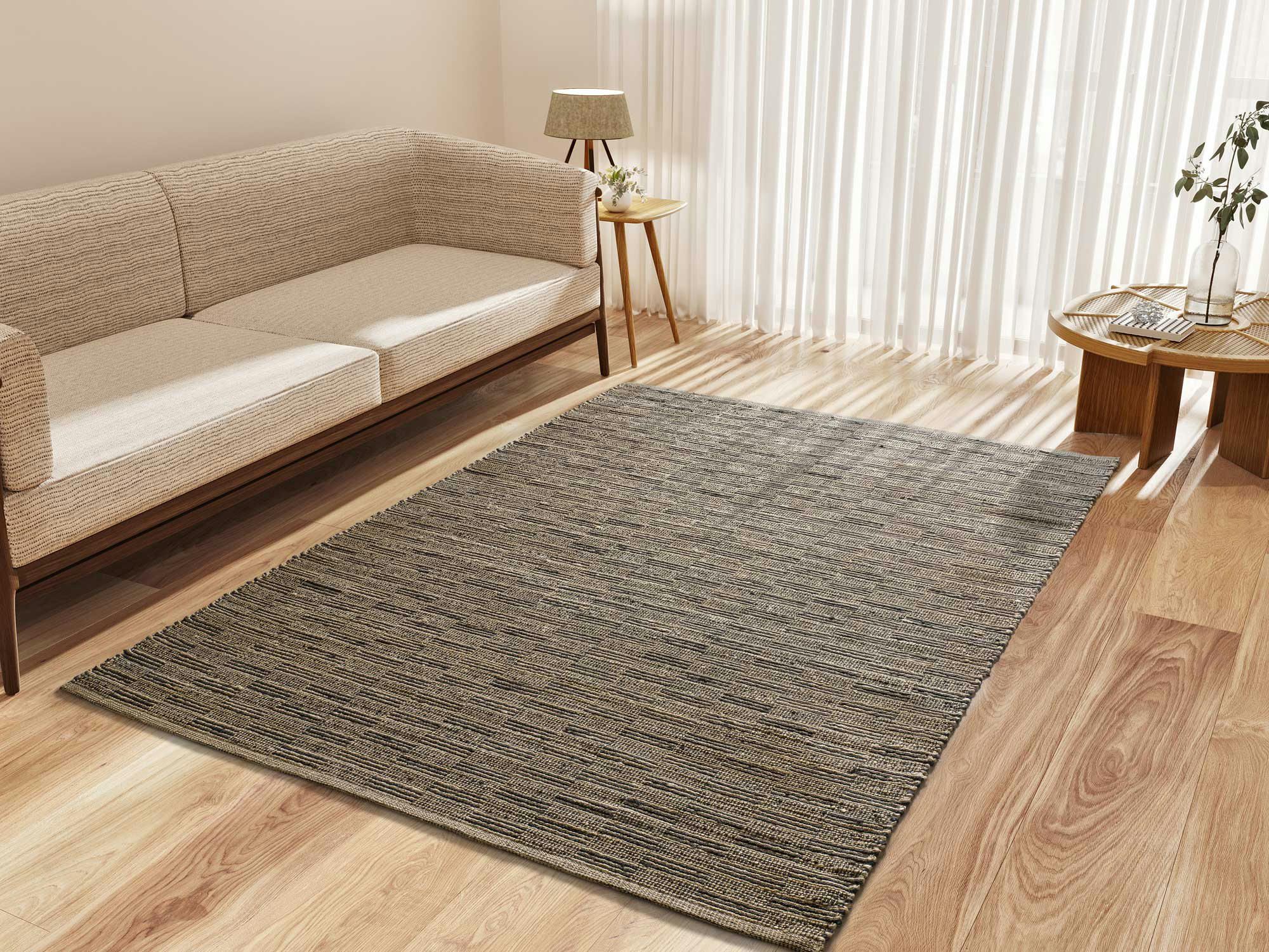 POONA - Tapis en jute marron, 160X230 cm