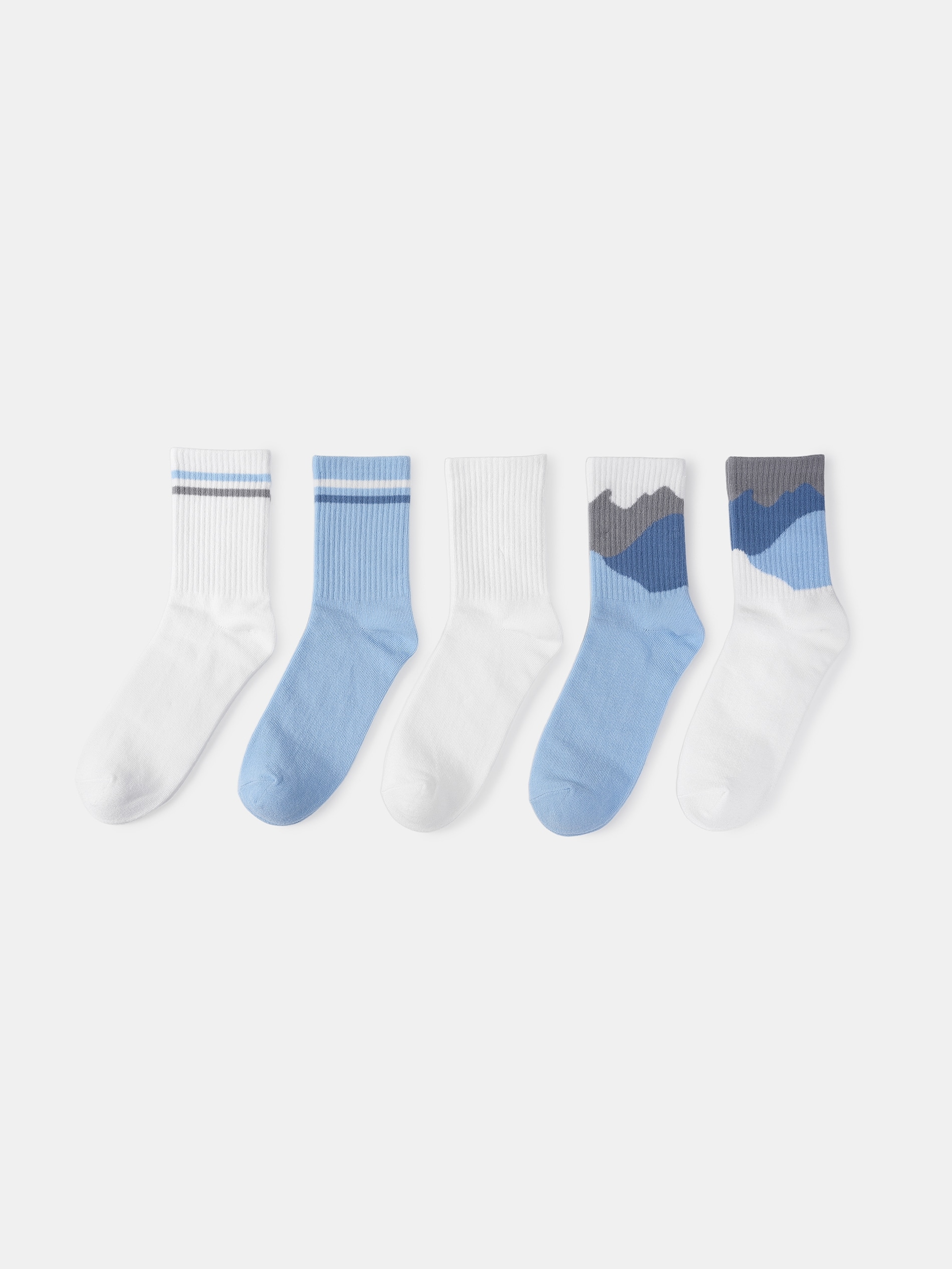 Zestaw skarpetek z paskami i kolorowymi panelami 5 pack
