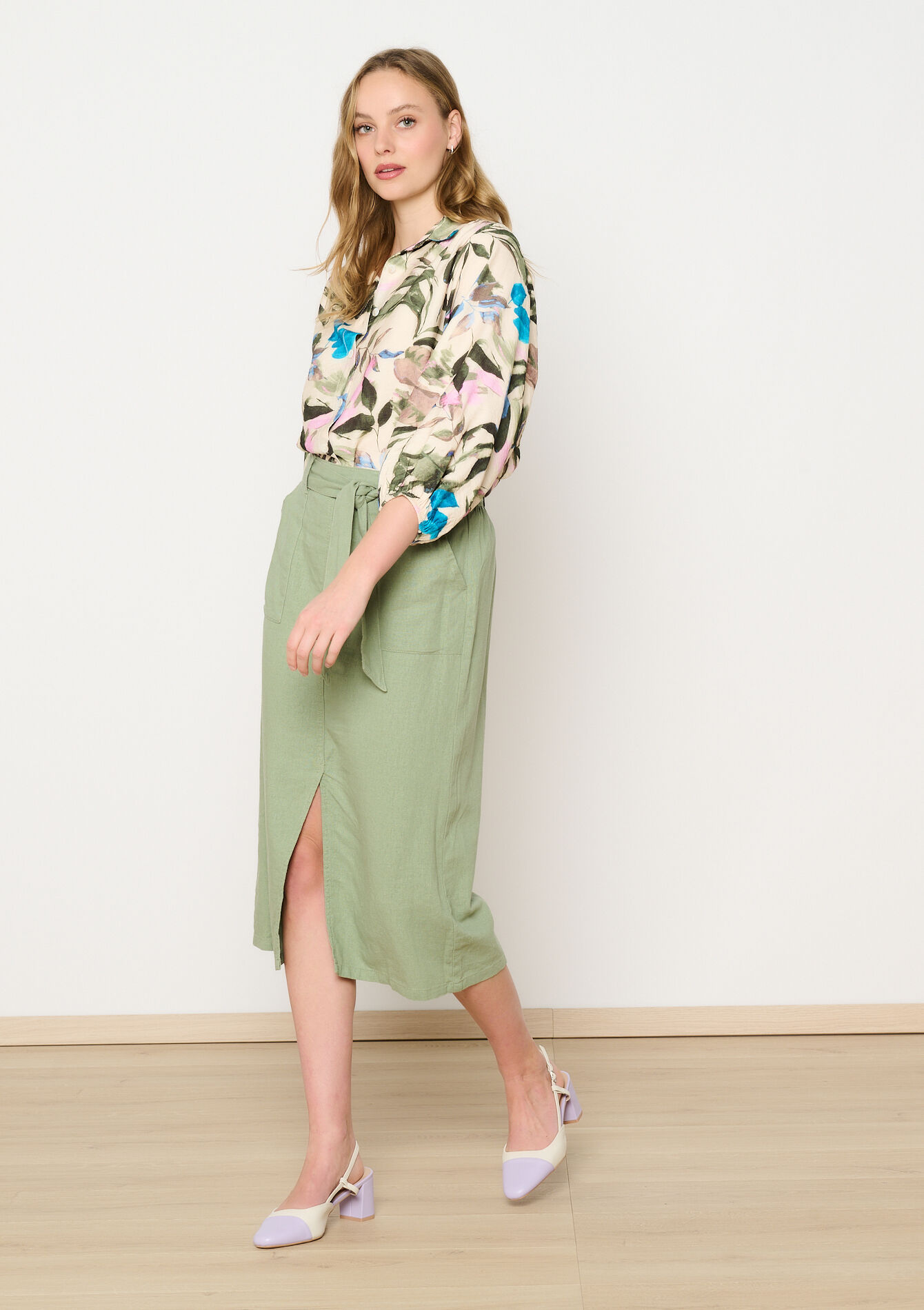 Linnen rok met split