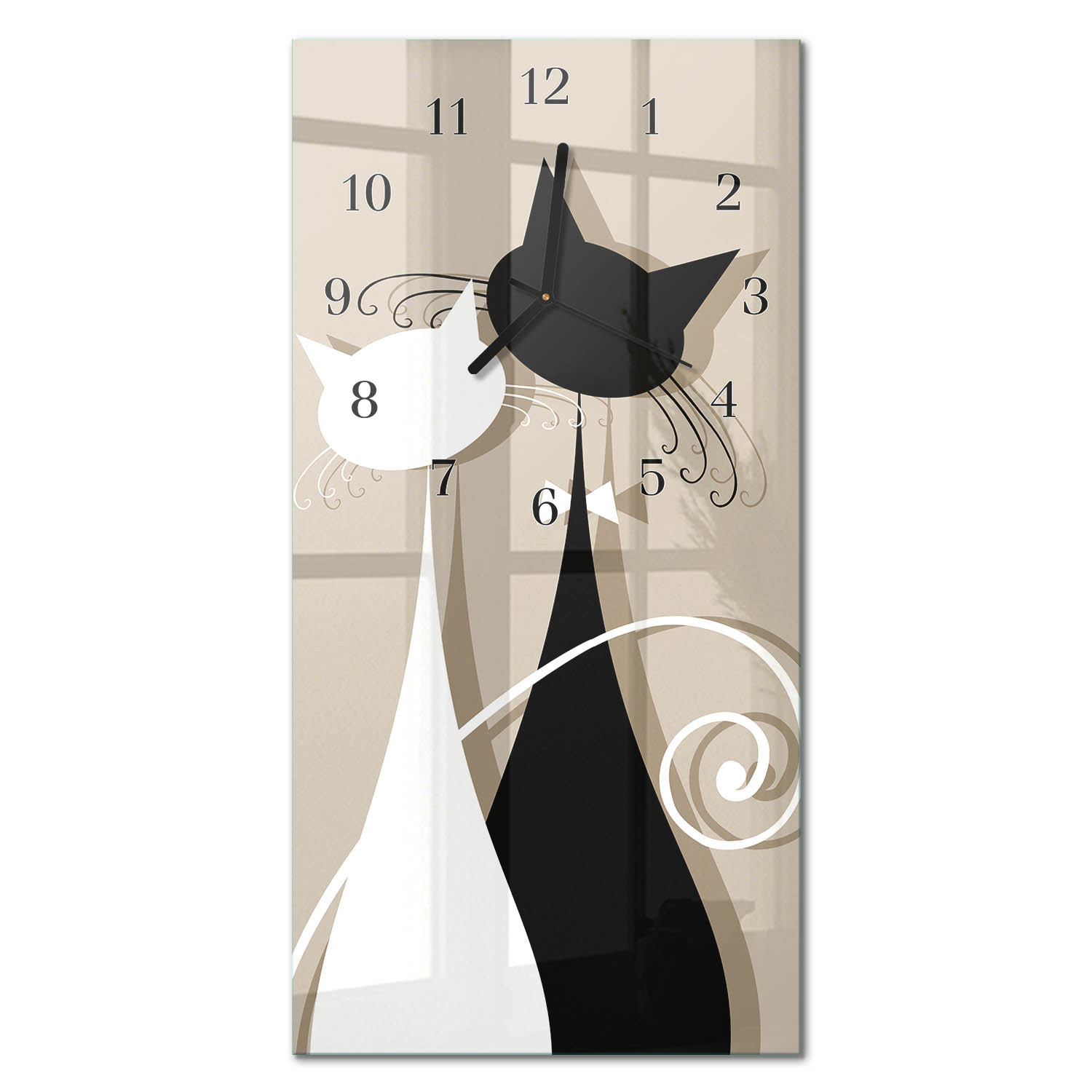 Designerski zegar 30x60 Koty zegar ścienny