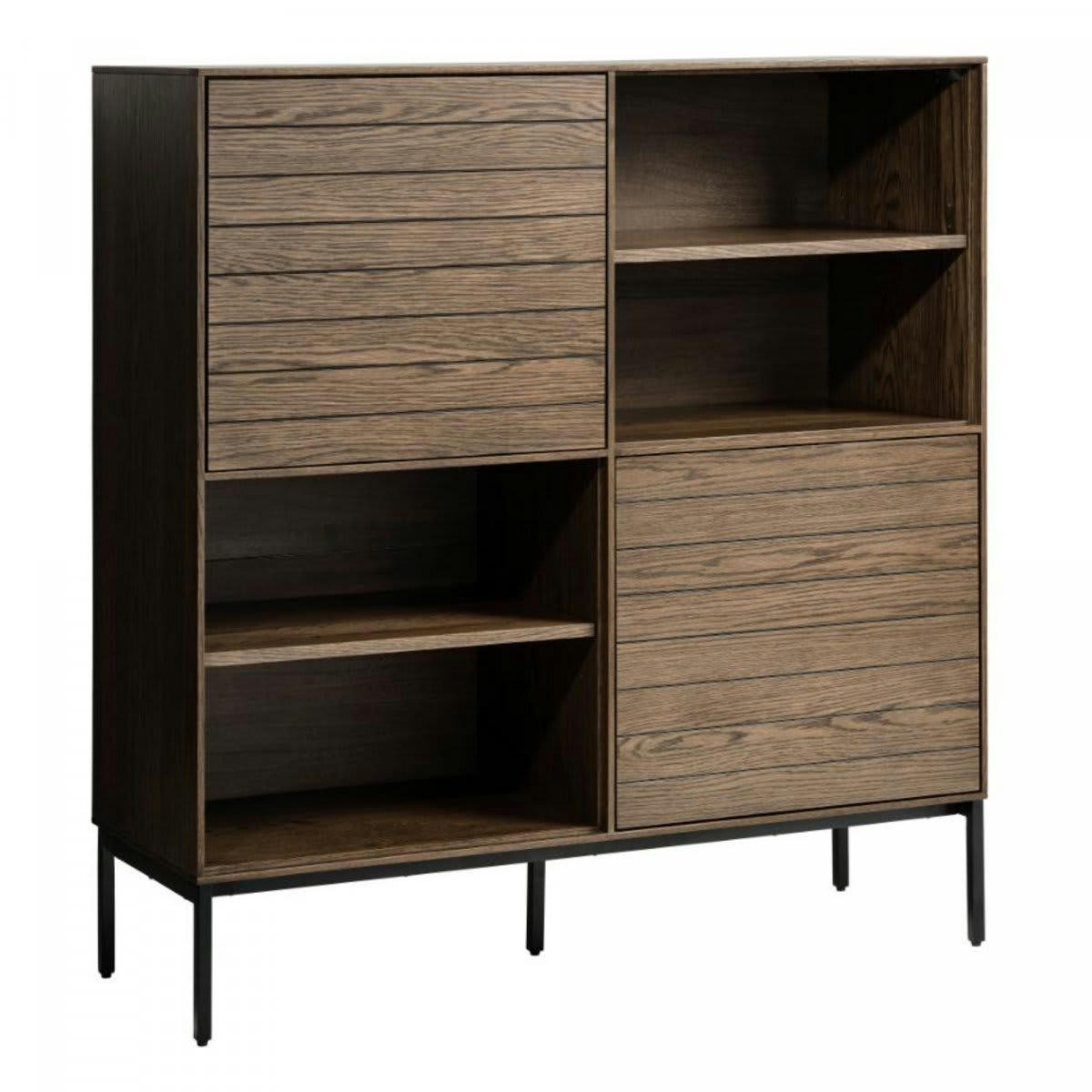 BLAZZERS - Buffet haut en bois 2 portes 4 étagères