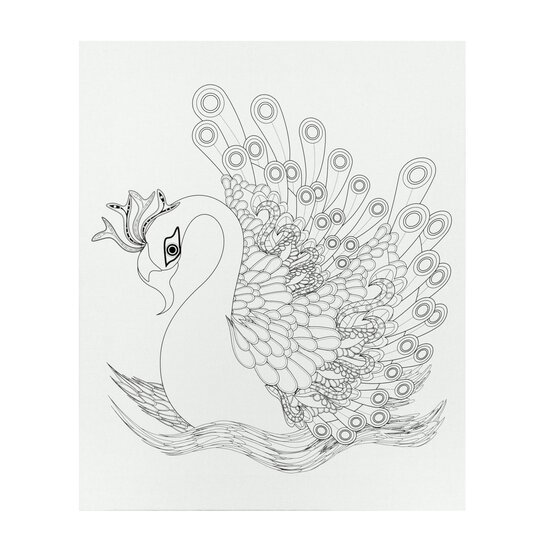 Swan Colour-in Canvas