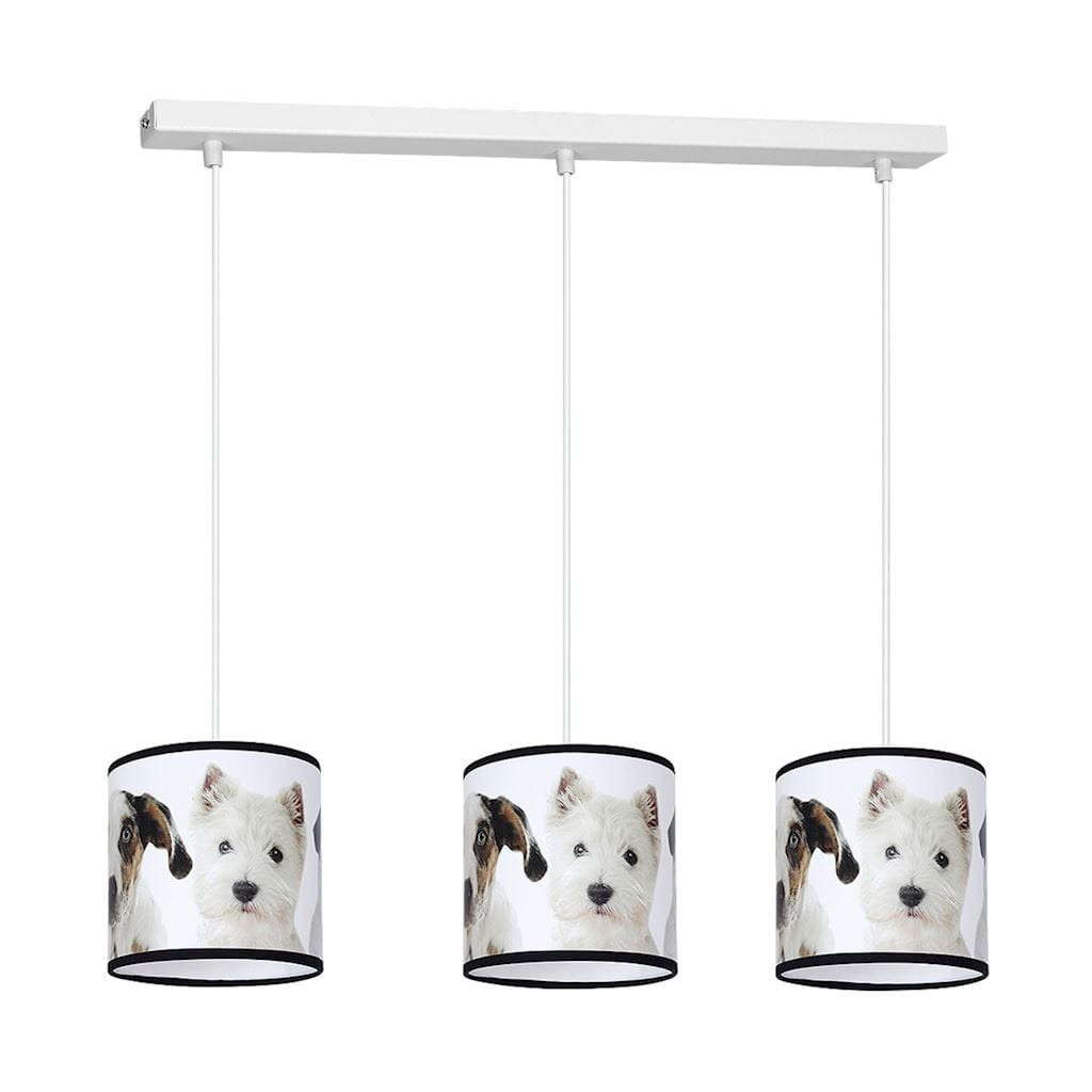 Lampa wisząca biała PUPPIES 3xE27x40W wym: 90x65x15 cm Milagro