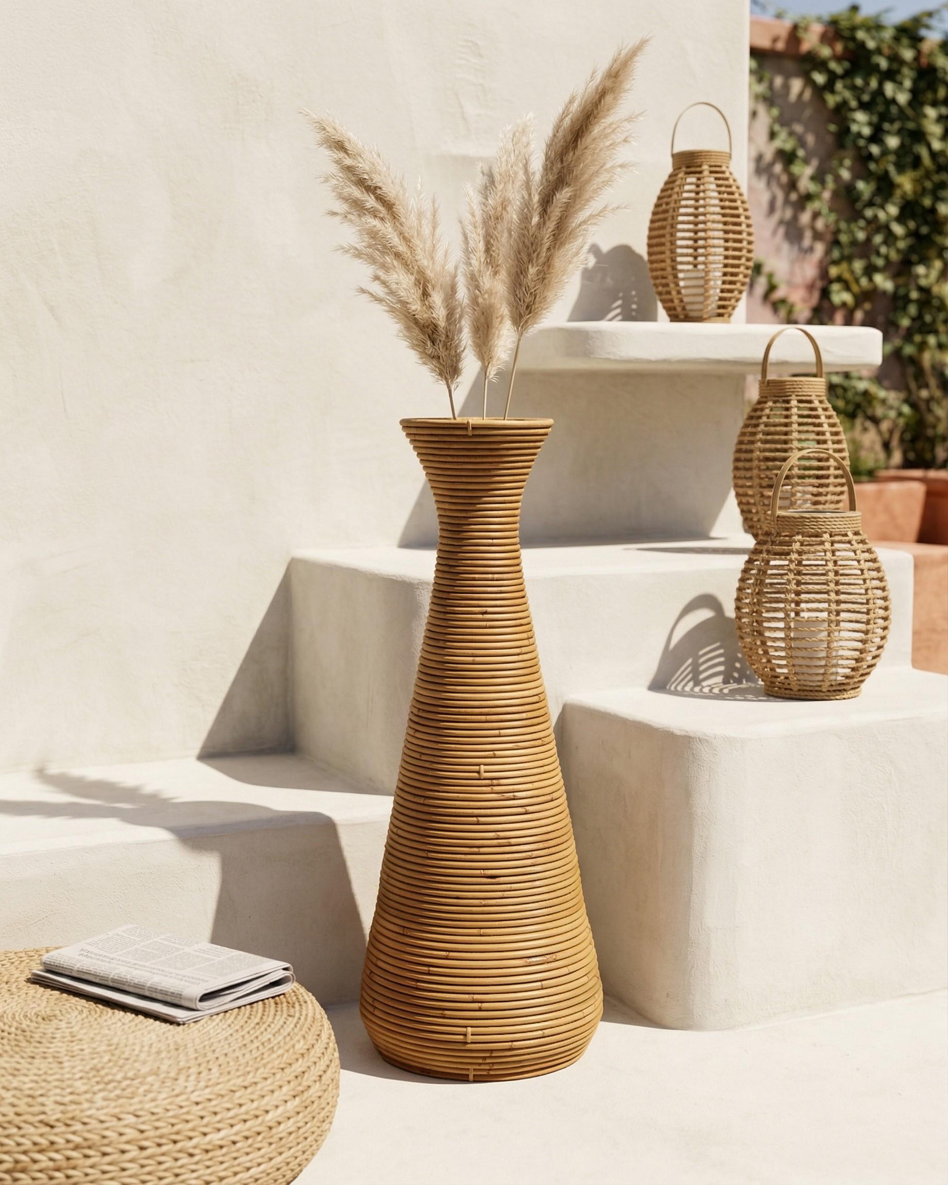 Decorative Vase NIDRI Rattan 70 cm Natural