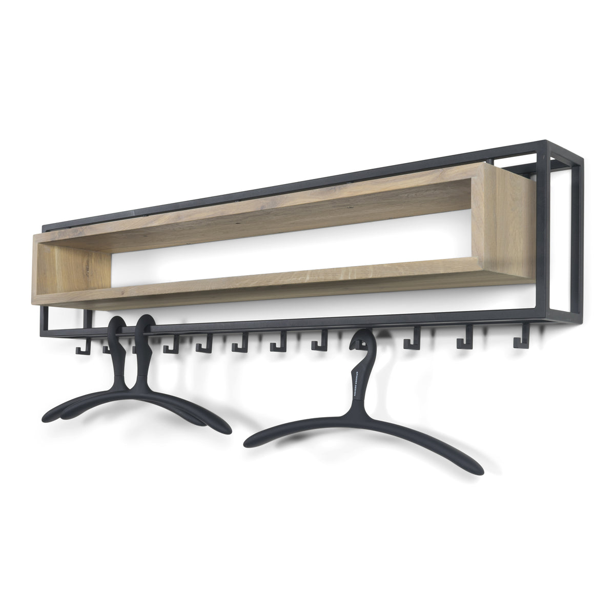 Spinder Design kapstok School 120 - Zwart / Eiken - 12 haken