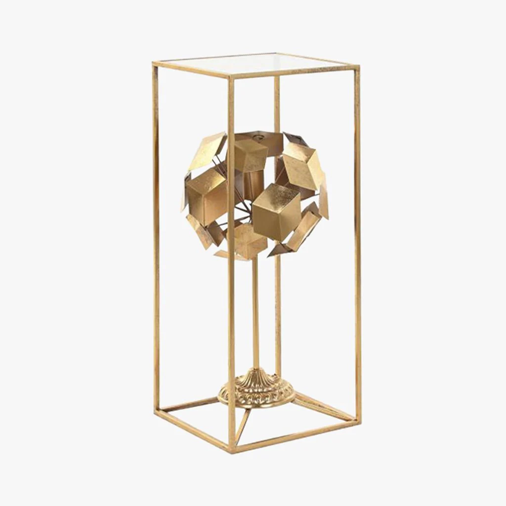 Candeeiro de Mesa Geométrico Dourado LUXE