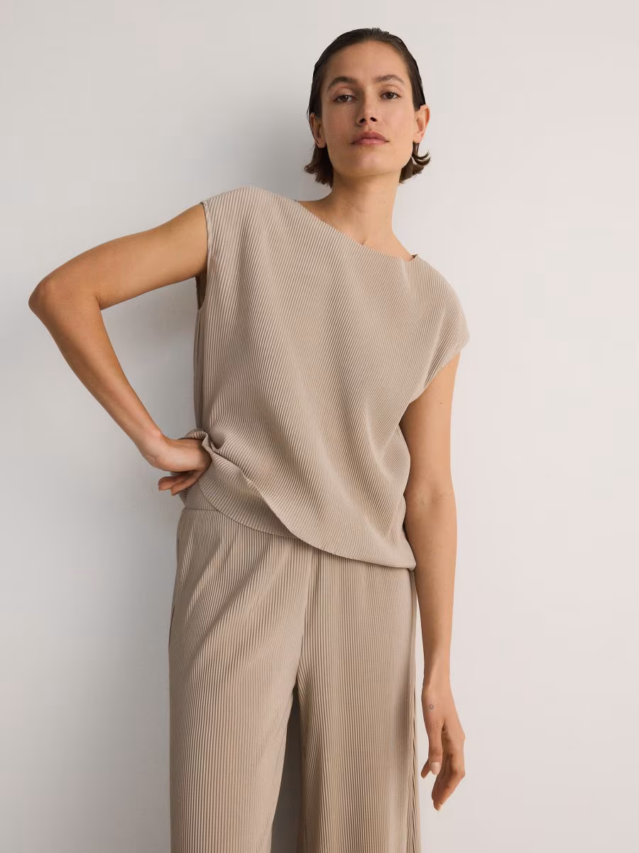Pleated Jersey Kimono T-Shirt