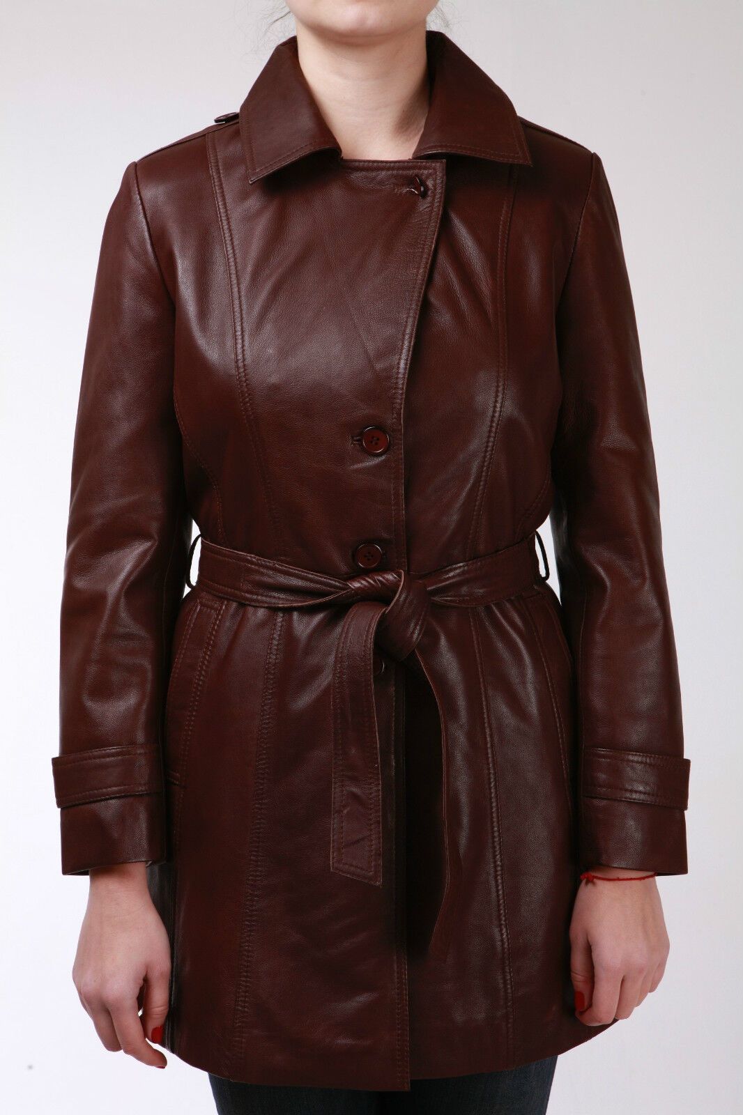 Infinity Leather 3/4 Length Trench Coat-Ranchi