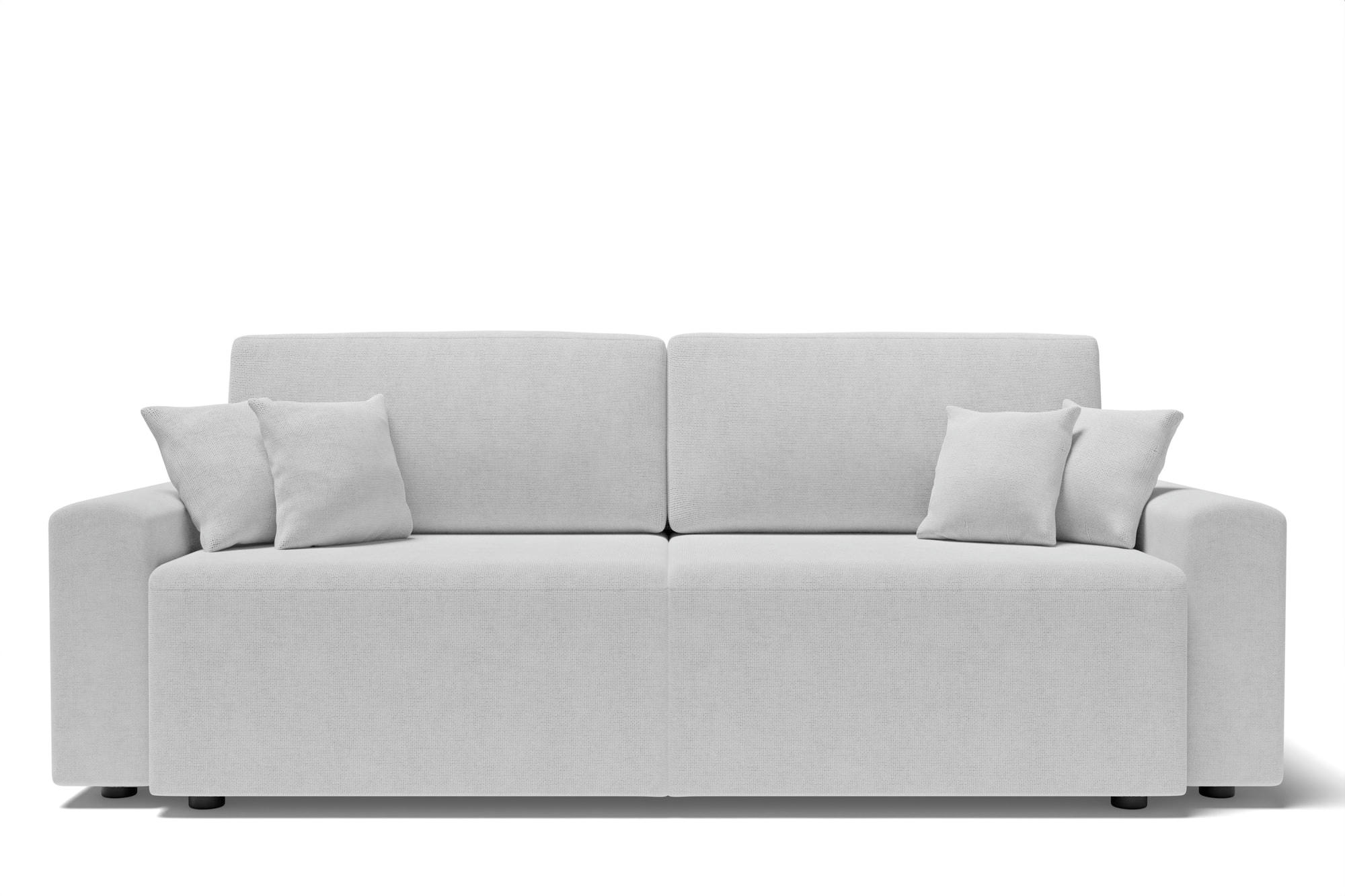 MILO - Canapé droit convertible en tissu 3 places gris